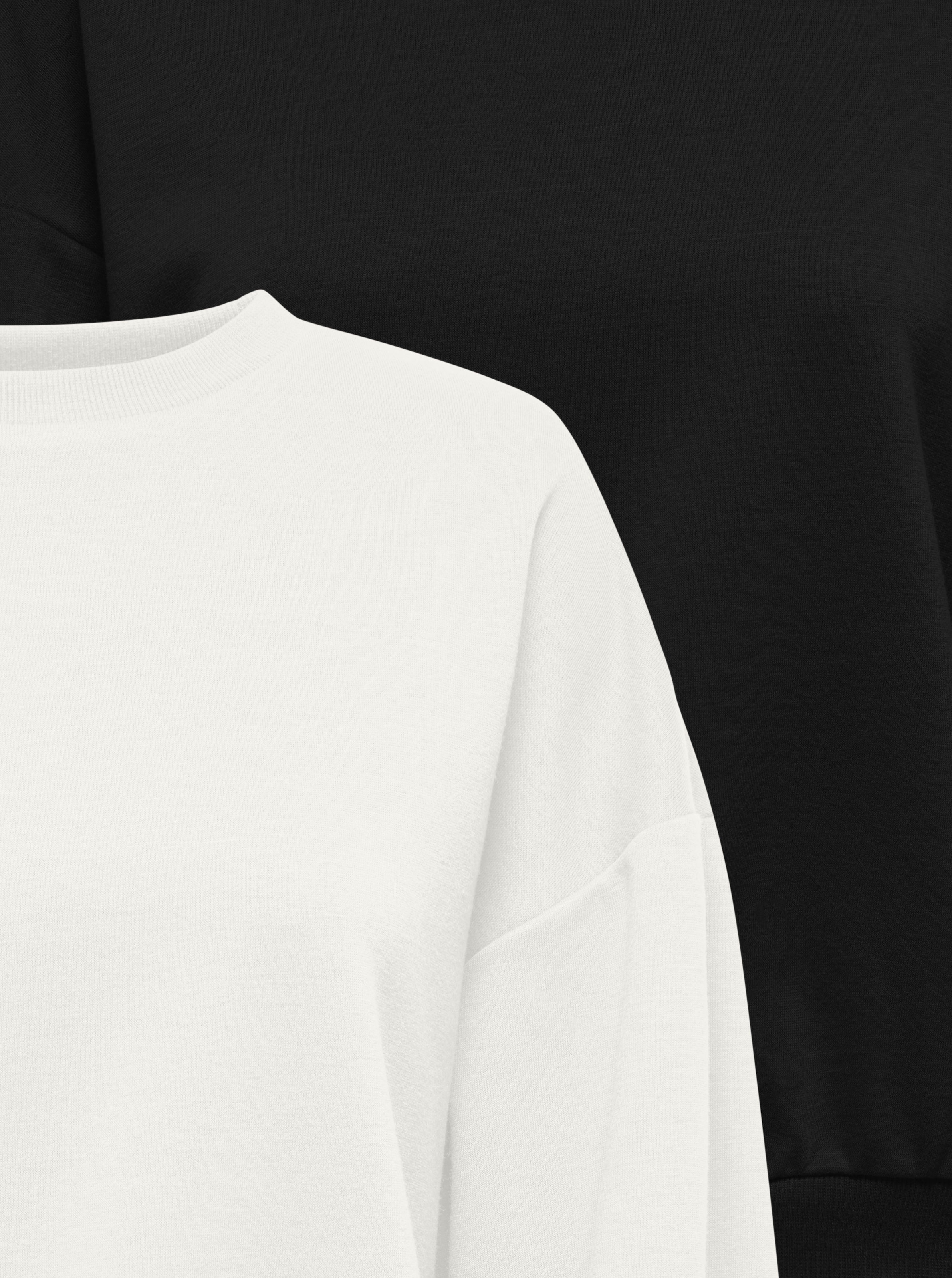 ONLY Sweat-shirt »ONLBROOKE L/S O-NECK SOLID 2 PACK SWT«, 2 mélange coton, coupe régulière
