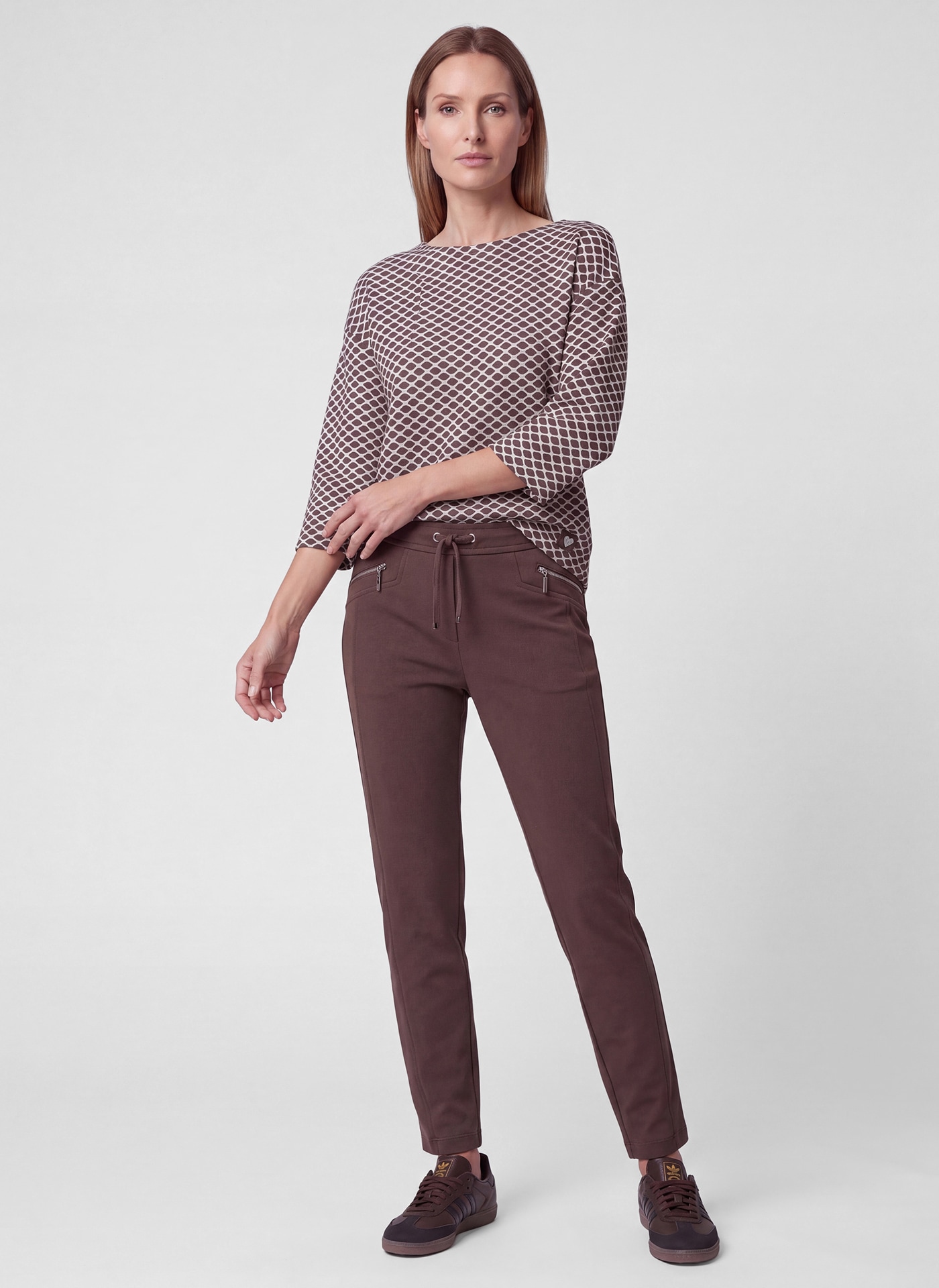 Rabe T-shirt à manches 3/4 avec motif intégral et viscose/stretch
