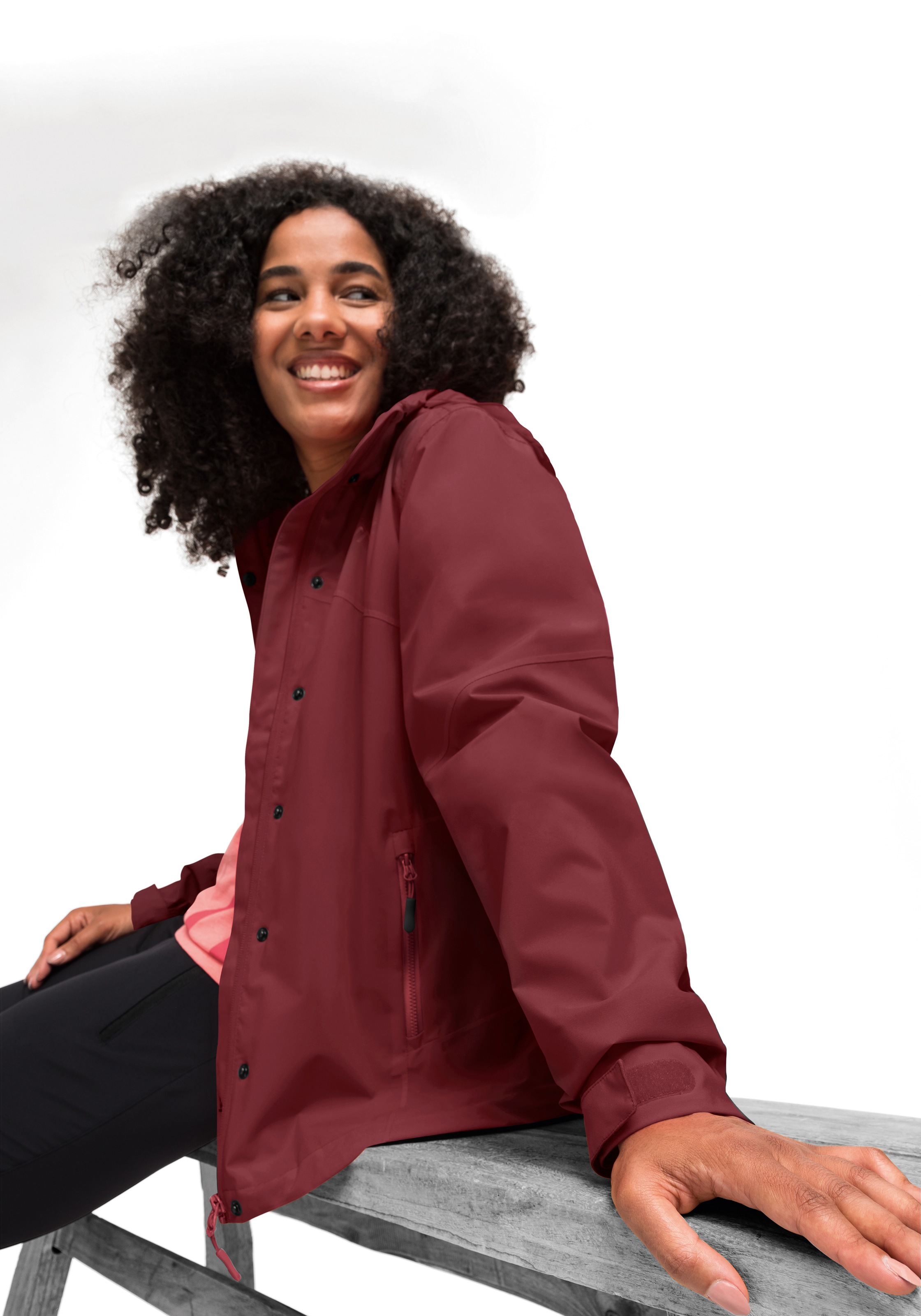 Maier Sports Veste de pluie »Metor rec W« Damen Jacke mit Kapuze, Windjacke wasserdicht atmungsaktiv, Reg. Fit