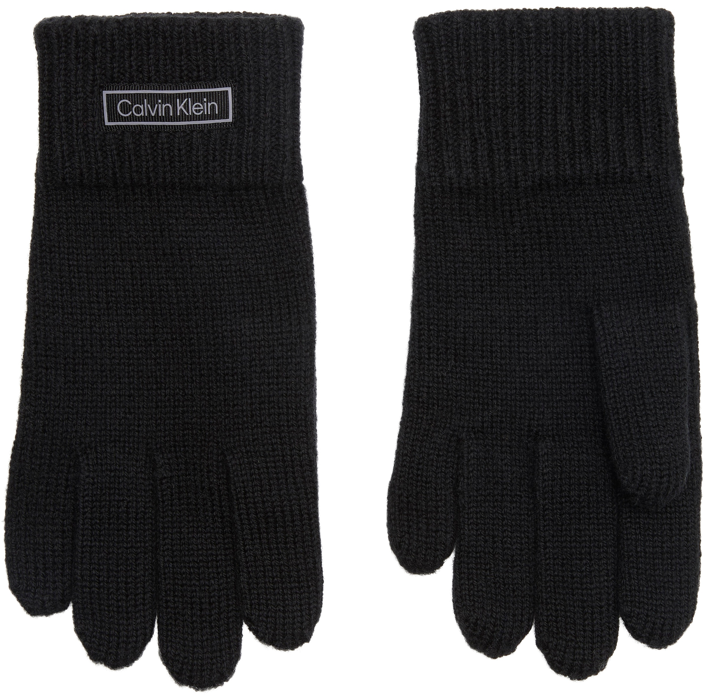 Calvin Klein Strickhandschuhe Rippstrick, warme Wollmix-Qualität