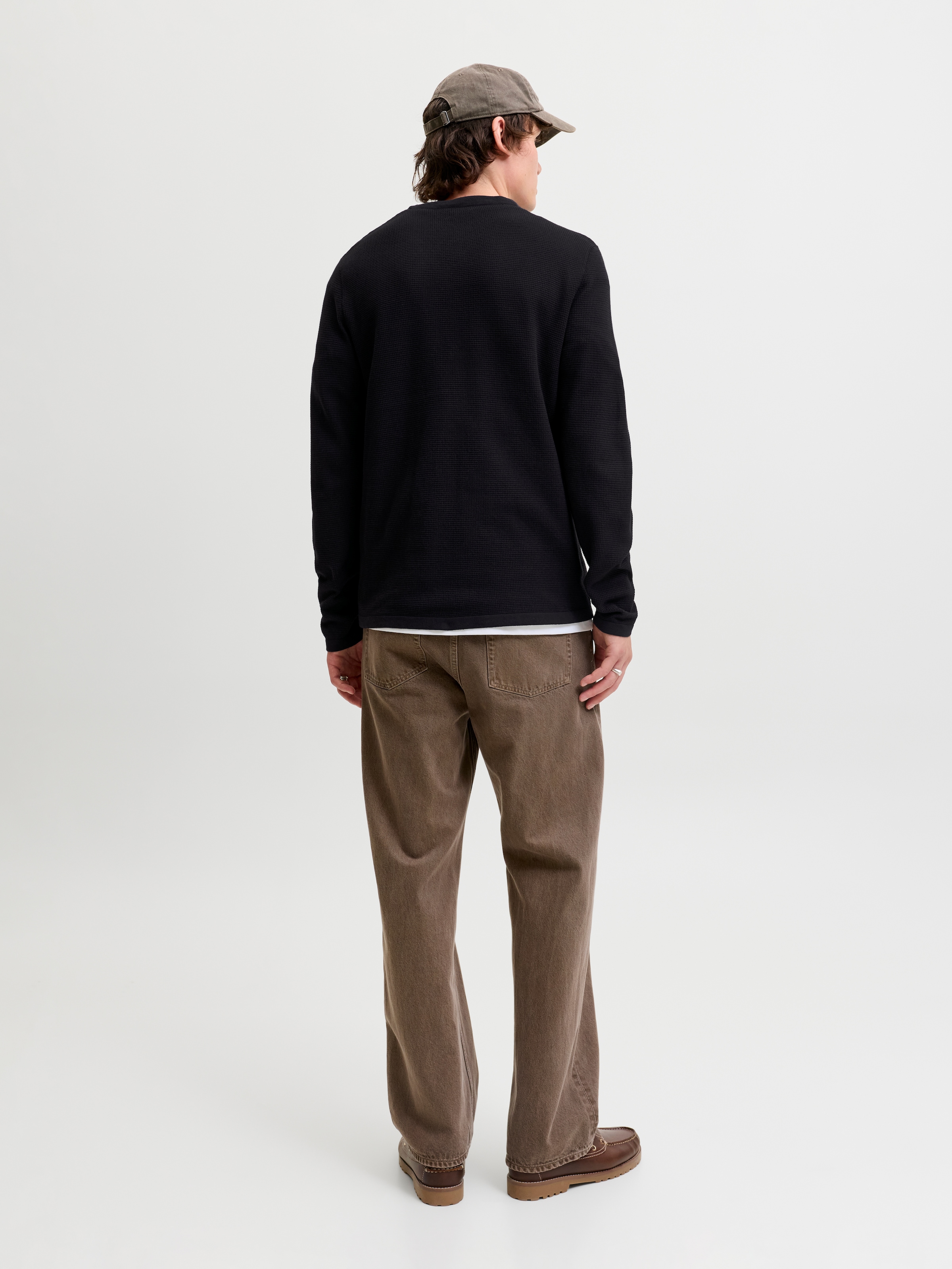 Jack & Jones Pull à col rond »JJEAUSTIN KNIT CREW NECK NOOS« mélange coton, coupe régulière