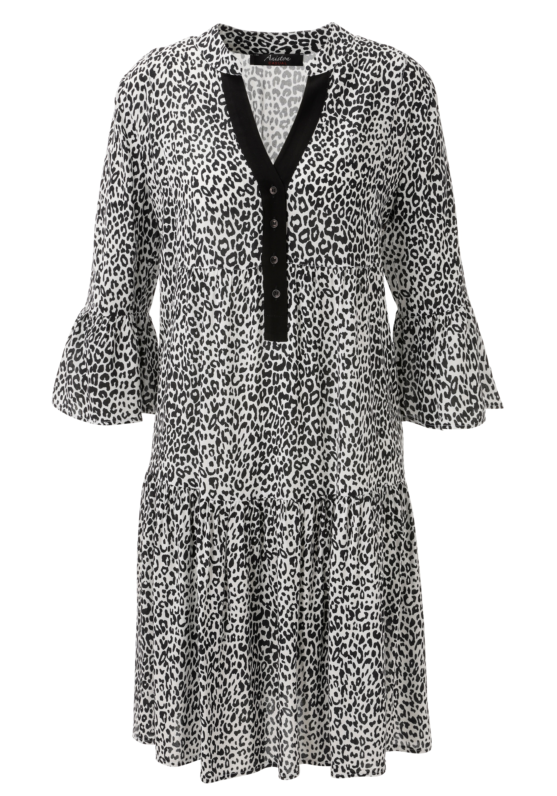 Aniston CASUAL Tunikakleid mit trendigem Leo-Print - NEUE KOLLEKTION