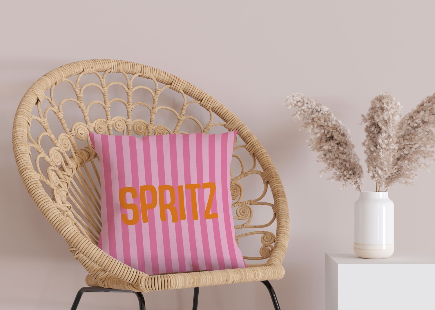 queence Dekokissen »Spritz gestreift« Beidseitig bedruckte Kissenhülle, Kissen 40x40cm, inkl. Reissverschluss