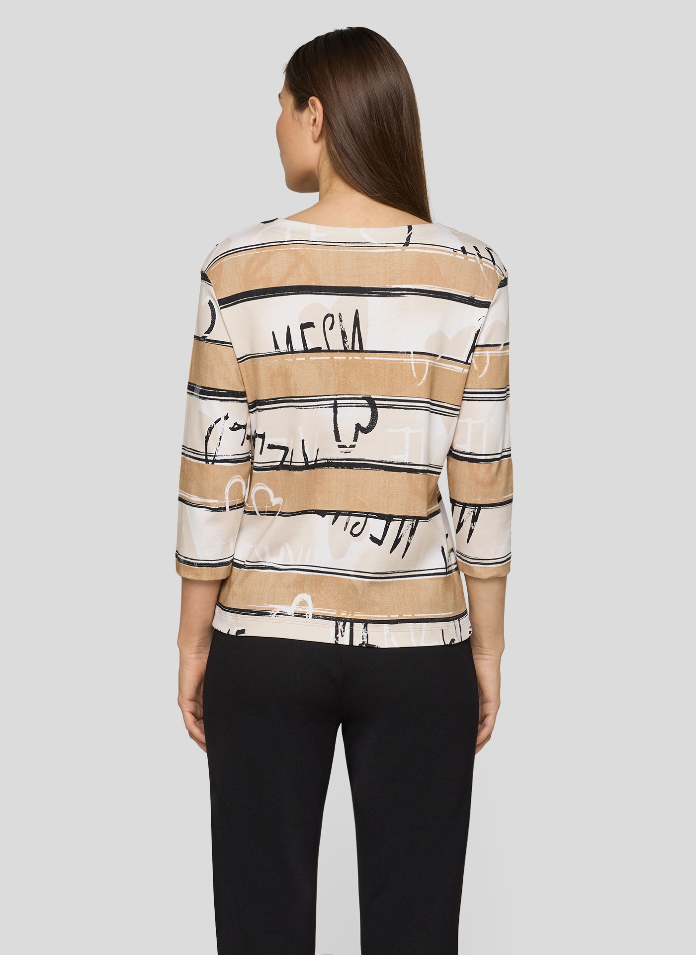Rabe 3/4-Arm-Shirt mit All-Over Schriftzüge