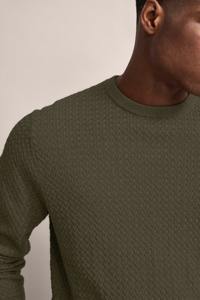 bugatti Pull en tricot mit Geflechtstruktur