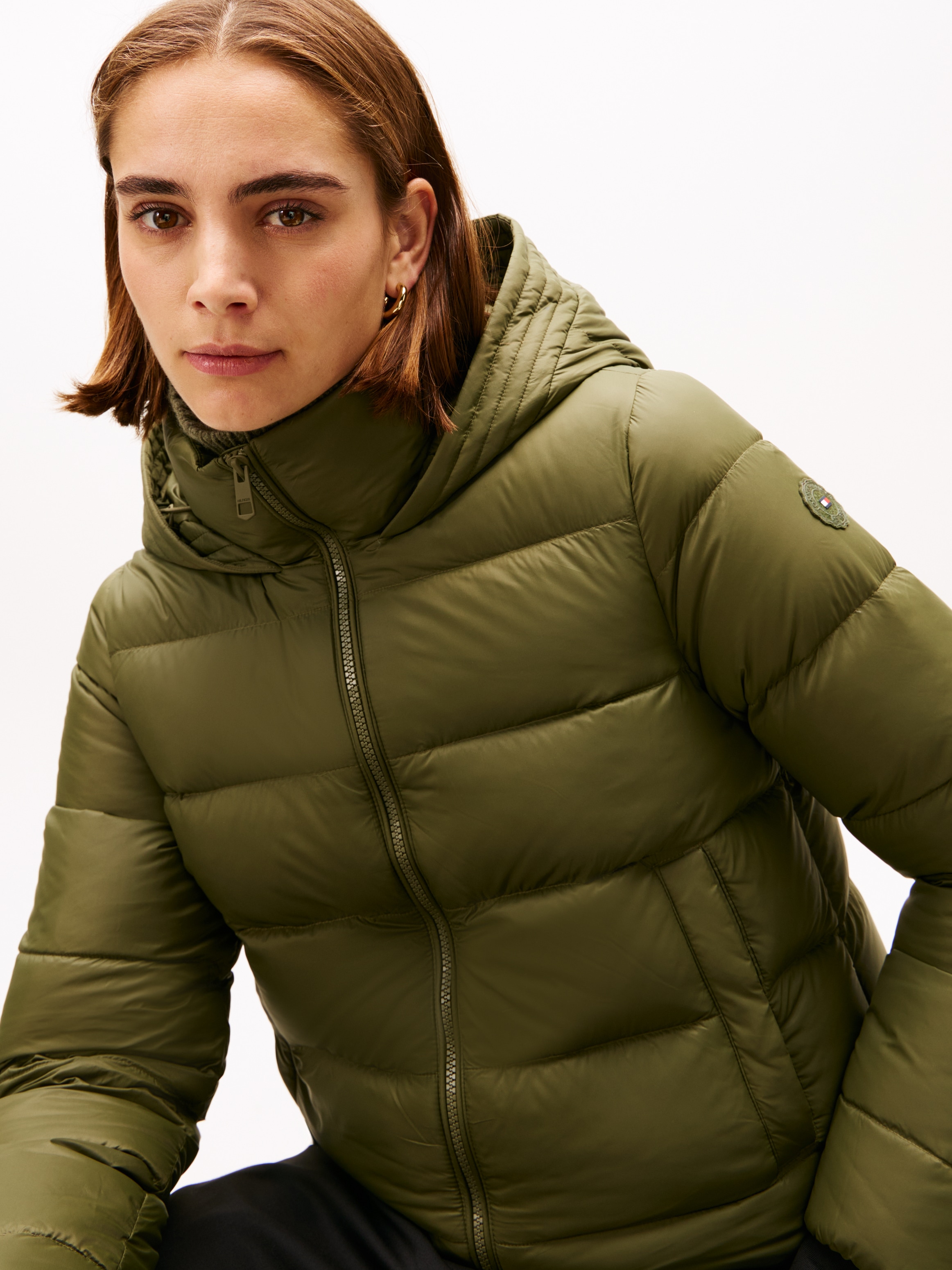 Tommy Hilfiger Veste matelassée »LW DOWN CASUAL JACKET« mit Kapuze mit Logoprägung