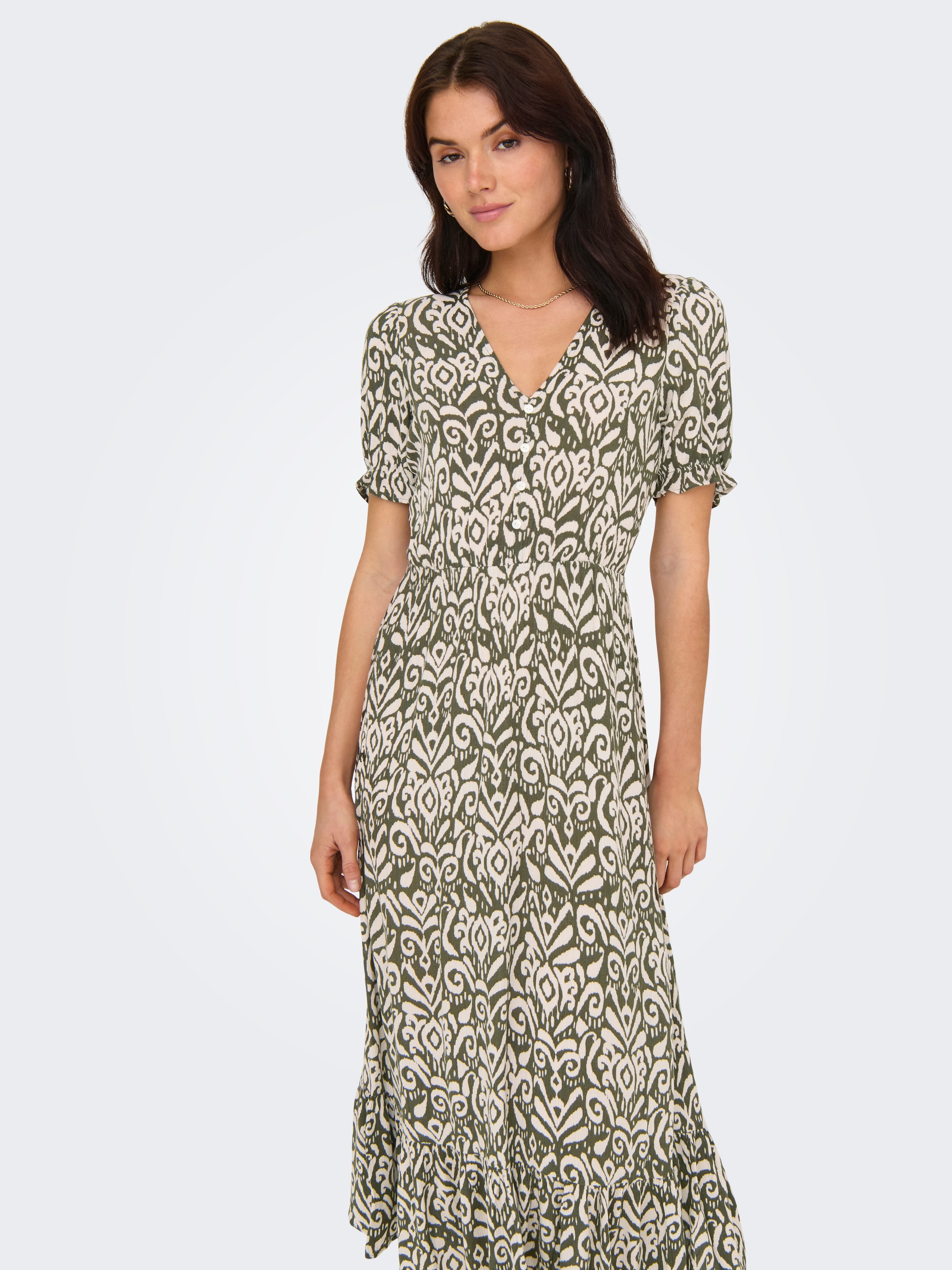 ONLY Maxi robe »ONLCHIANTI S/S LONG DRESS WVN NOOS« viscose, coupe regular