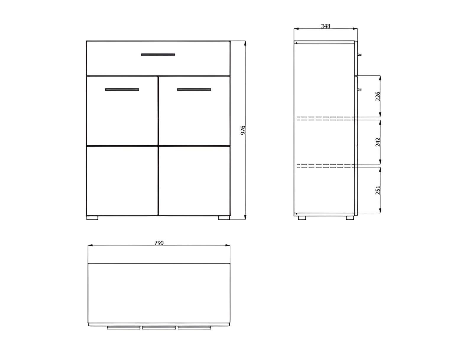 Home affaire Armoire à chaussures »Beny, Schuhkommode, Schuhregal, mit einer Schublade, Höhe 98 cm« Hochglanzfronten, 2 Türen, Breite 79 cm