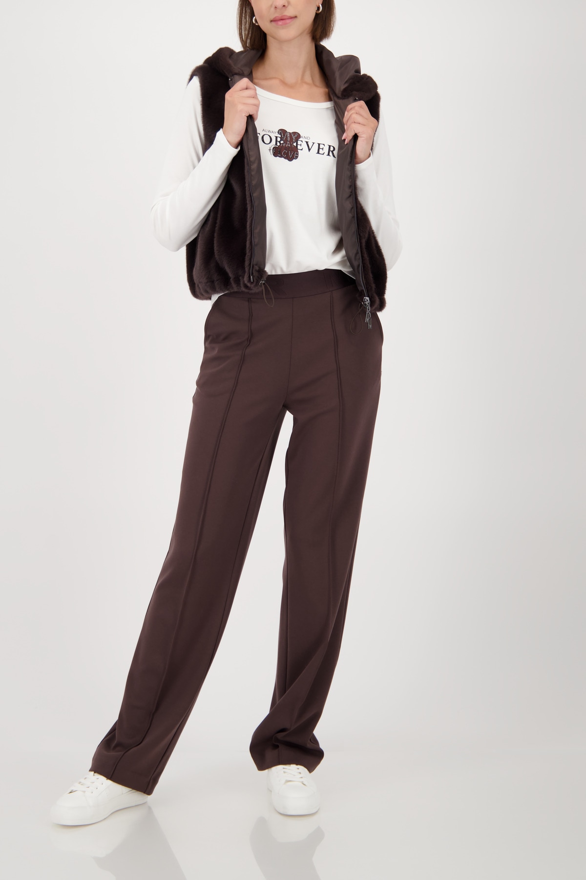 Monari Bügelfaltenhose  Regular fit mit elastischem Bund