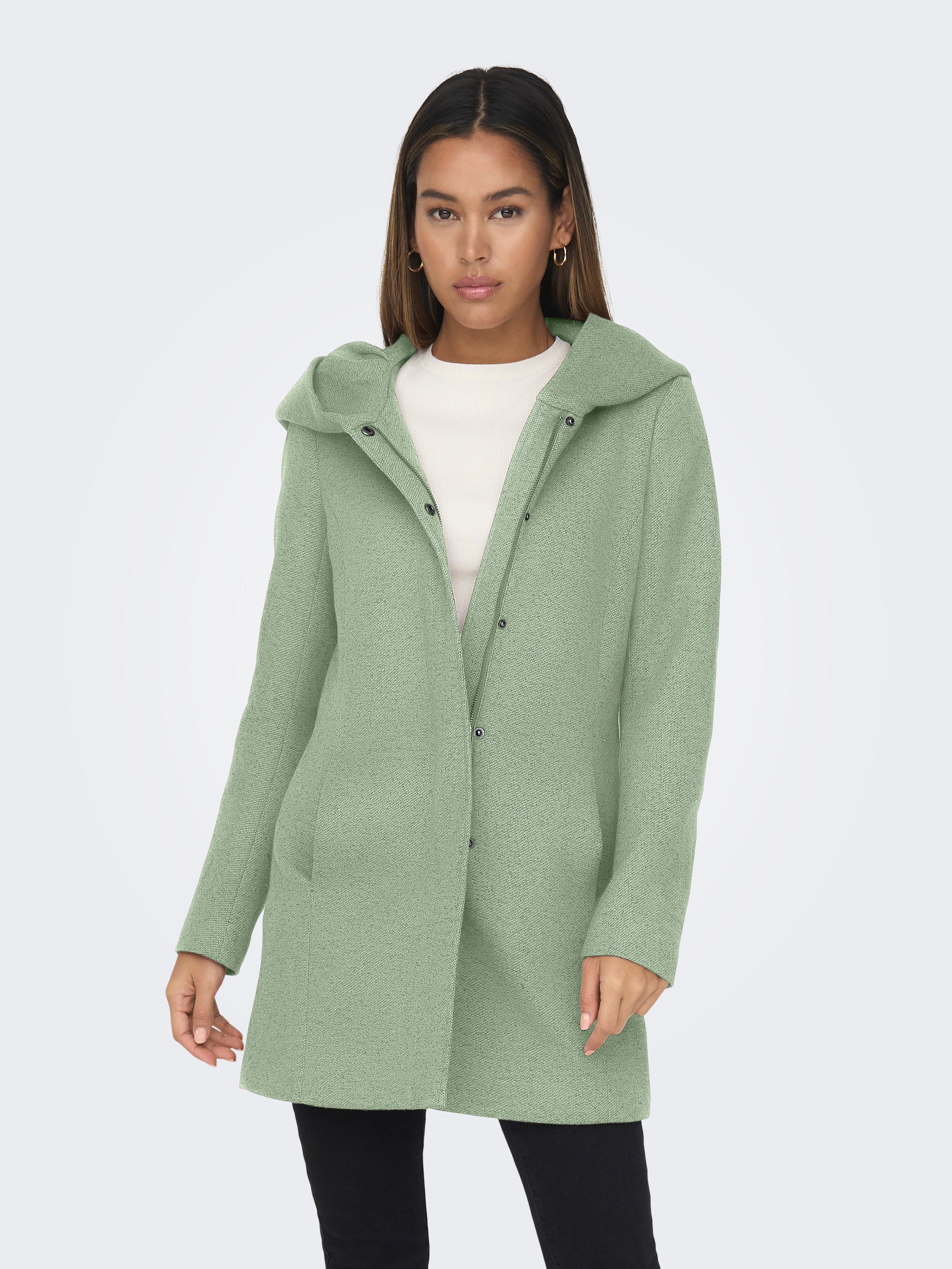 ONLY Veste longue »ONLSEDONA LIGHT COAT OTW NOOS« mit Kapuze Materialmix