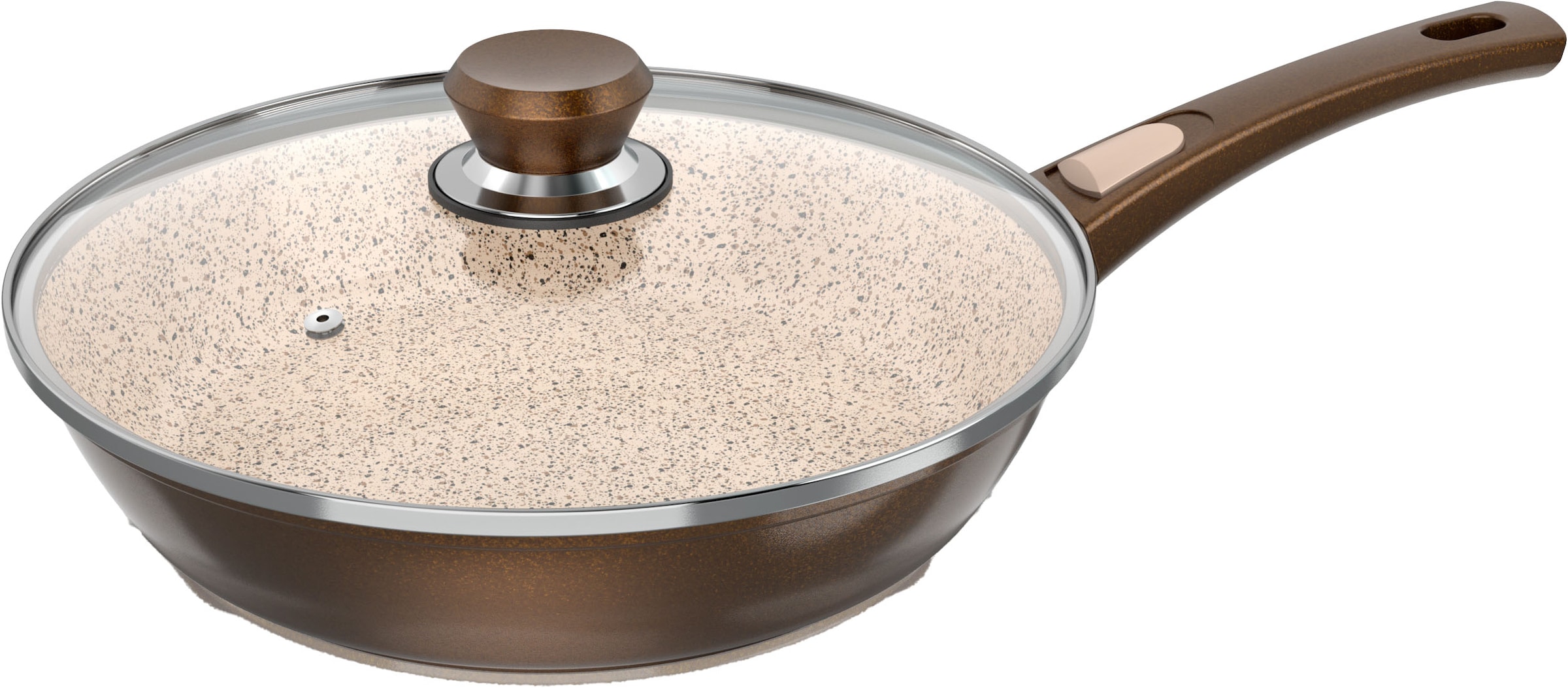 Genius Pfannen-Set »Cerafit Granit - Grand-Edition Pfanne, 7-teiliges Set« Edelstahl Set, je 1x Pfanne + Deckel 24 cm + 28 cm, 1x Pfanne 20 cm, 2x Einleger, 7 Stk. tlg. geeignet für Aufläufe, zum Schmoren o. Backen - ohne Griff und Deckel