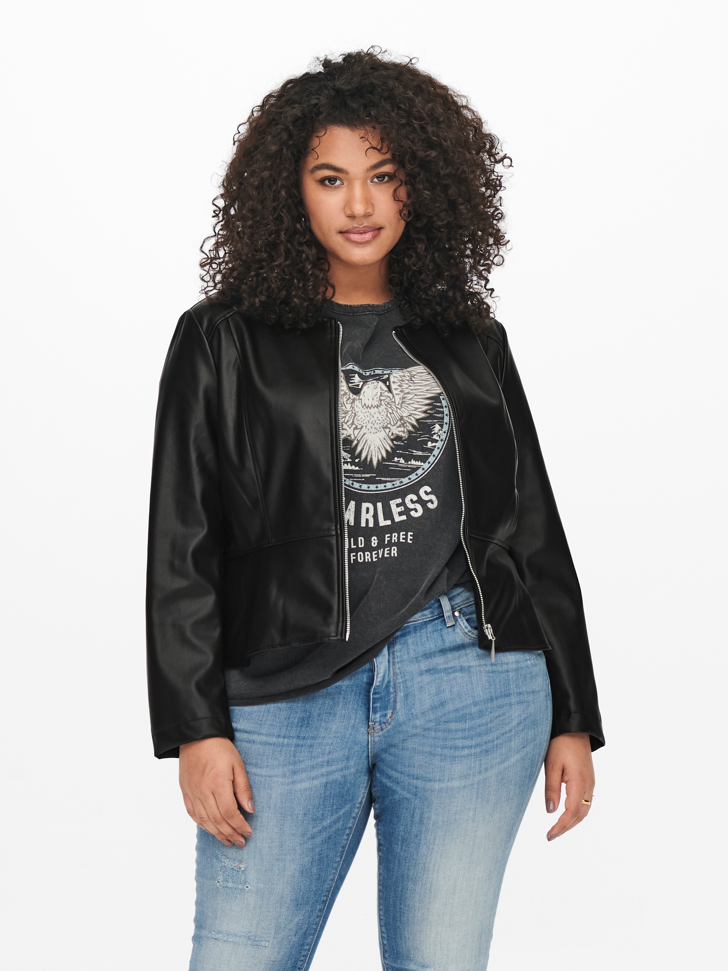 ONLY CARMAKOMA Lederimitatjacke »CARSARAMY FAUX LEATHER JACKET OTW«