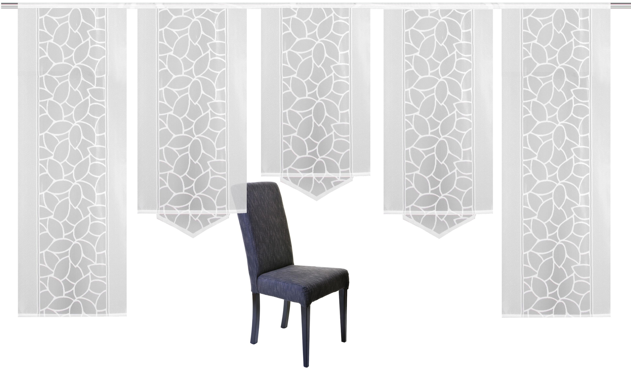 HOME WOHNIDEEN Rideau coulissant »JENNA« Velcro 5 cuis tlg. Schiebevorhang Jacquard Set