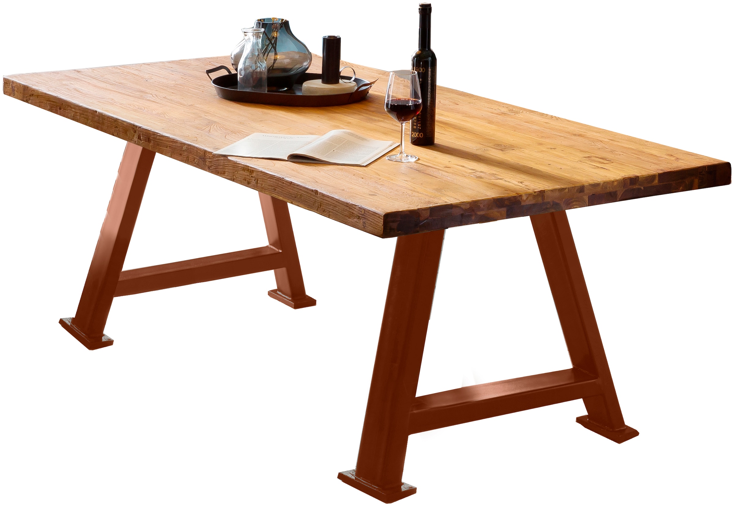SIT Plateau de table »Pordenone aus recyceltem Teakholz – Natur – Unikat« 1 cuis tlg. Plateau de table doublé avec épaisseur marquée de 50 mm