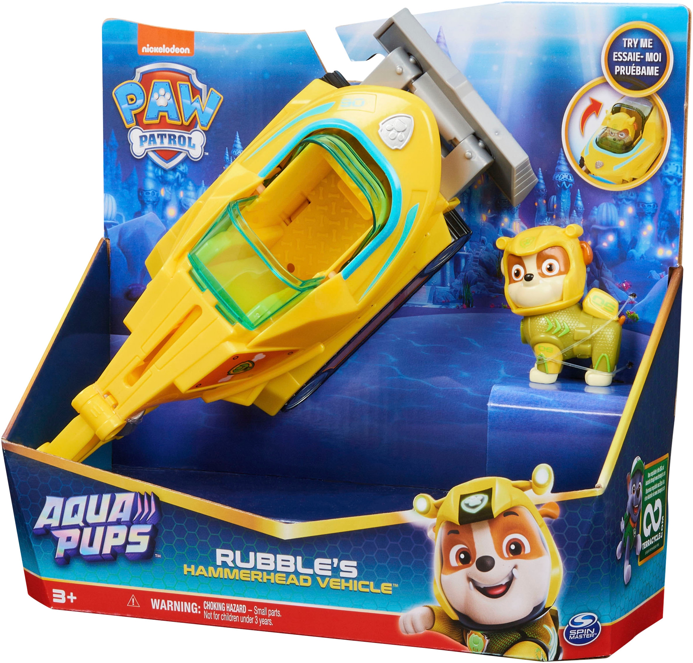 Spin Master Spielzeug-Auto »Paw Patrol - Aqua Pups - Basic Themed Vehicles Solid Rubble« mit Funktionen
