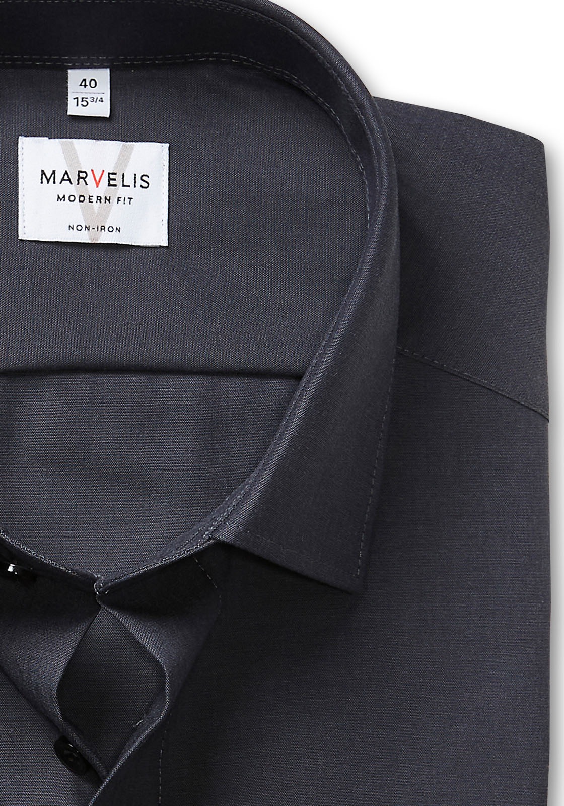 MARVELIS Langarmhemd Businesshemd, Basic, New-Kentkragen, leicht tailliert