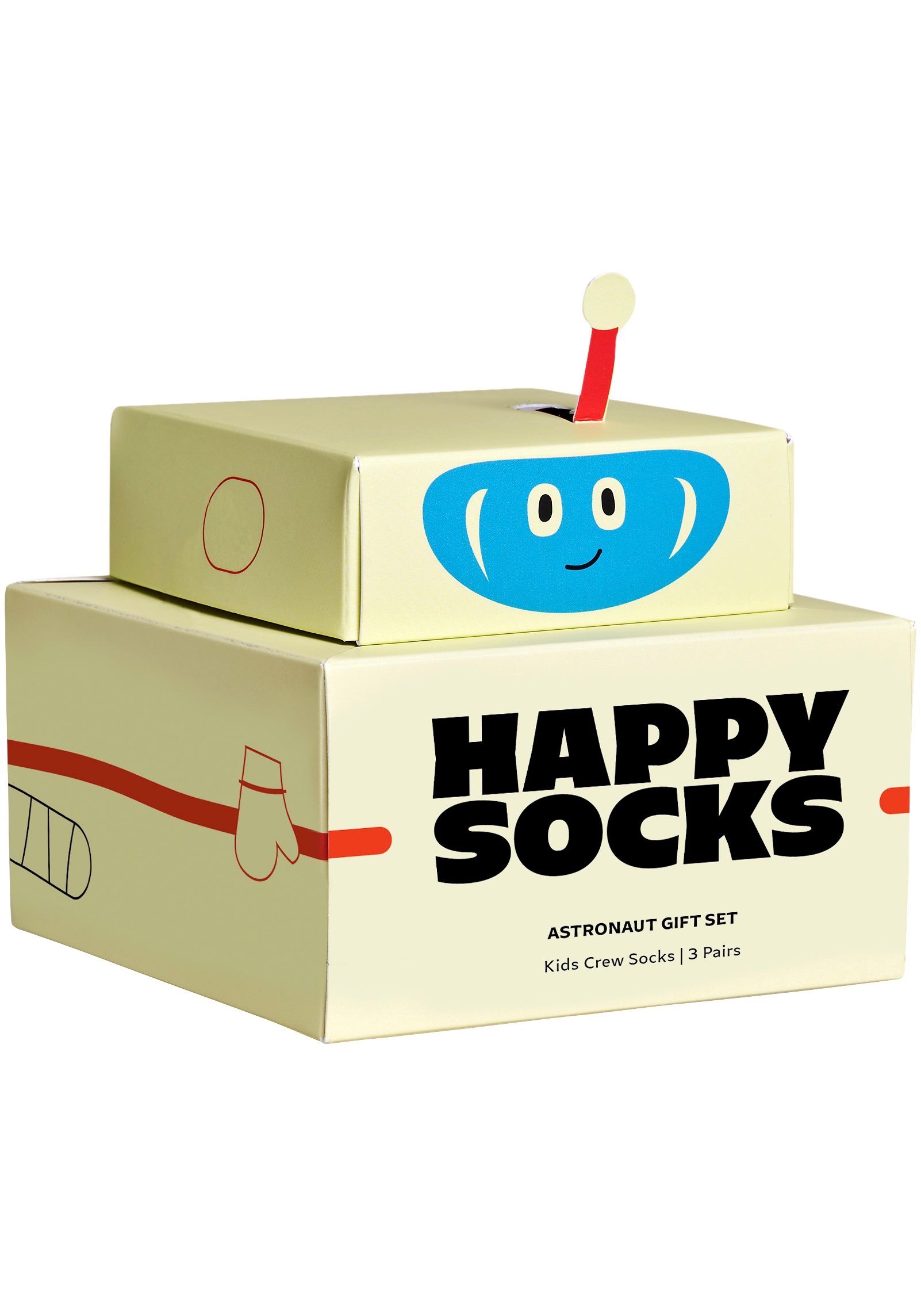 Happy Socks Chaussettes longues 3er Pack,  mit verspielten Roboter-Motiven