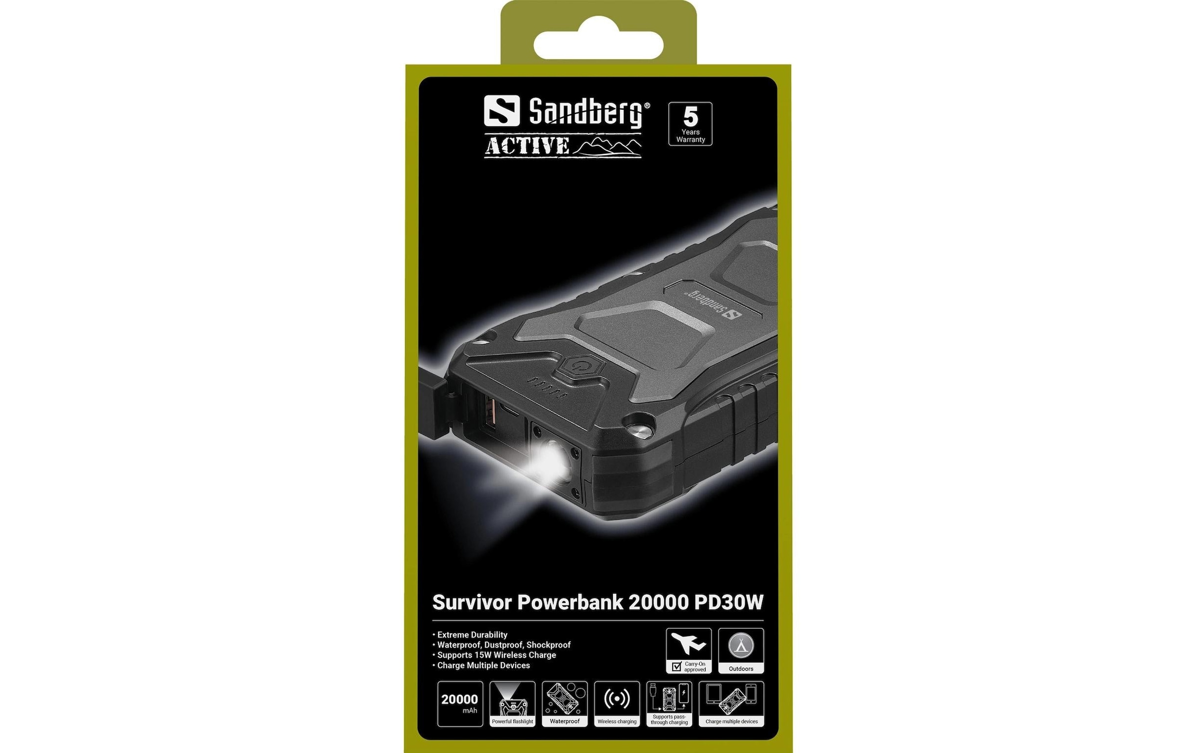 Sandberg Powerbank »Survivor 20000 mAh« Wireless Charger