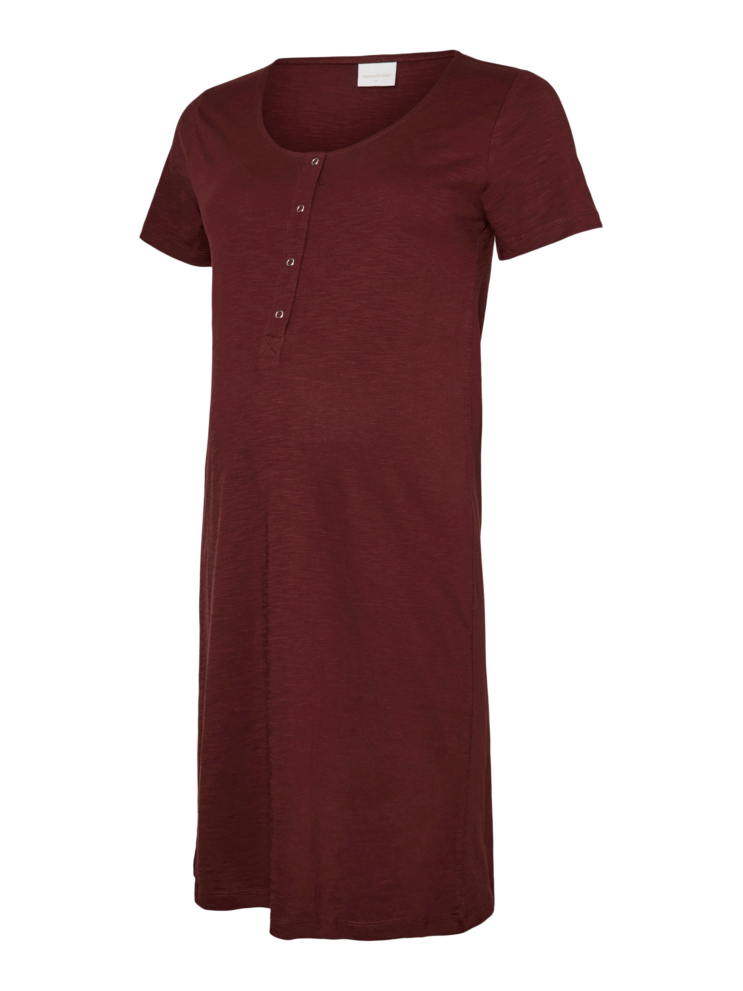 Mamalicious Chemise de nuit de grossesse »MLMIRA SOLID JRS NIGHTGOWN 2F A. E. NOOS« en coton, coupe régulière, col rond, longueur au-dessus du genou