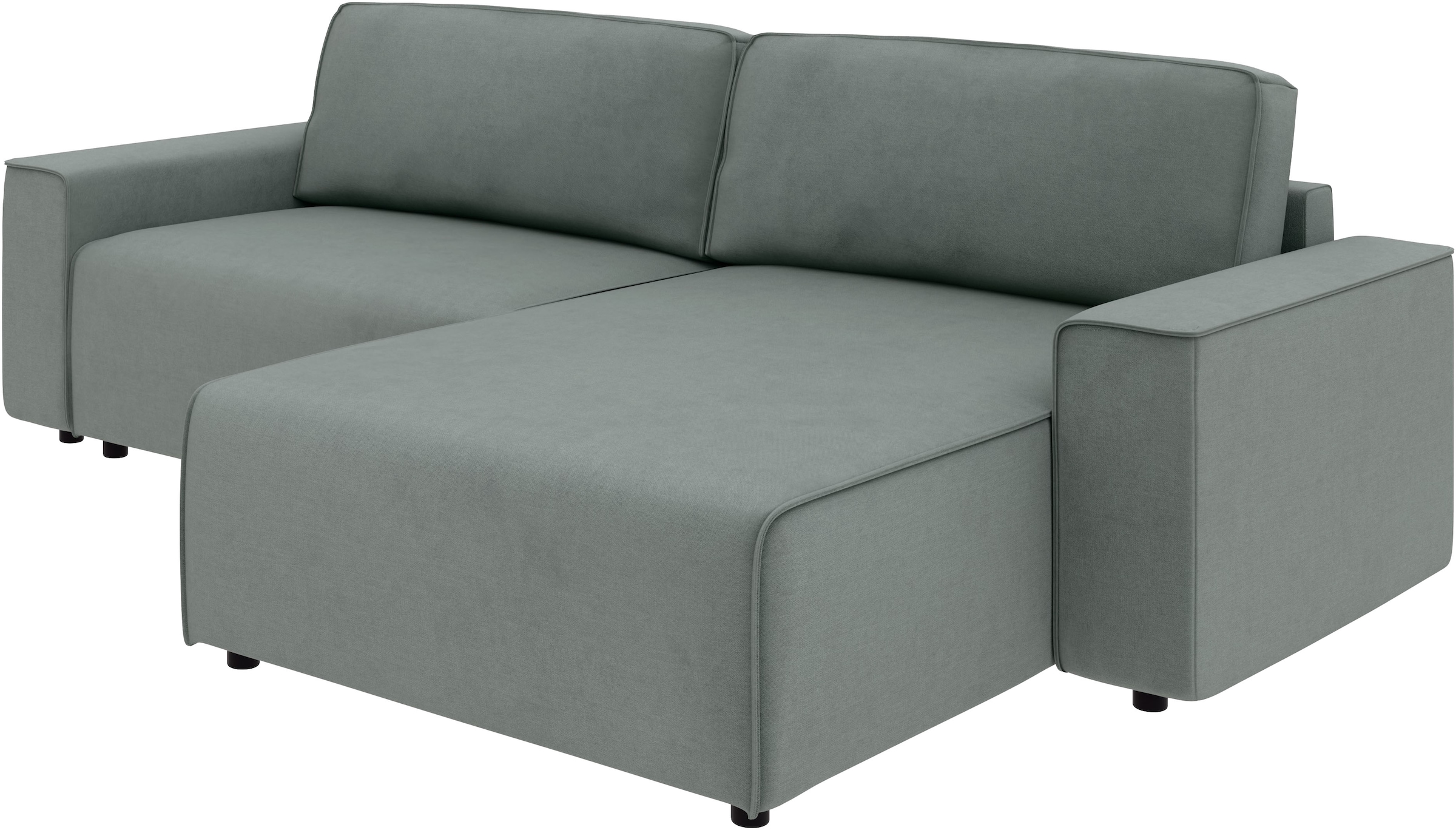 Home affaire Canapé d'angle »Chance, Recamiere beidseitig montierbar, Schlaffunktion, Breite 265 cm« en structure fine LINO, avec fonction couchage et coffre de lit