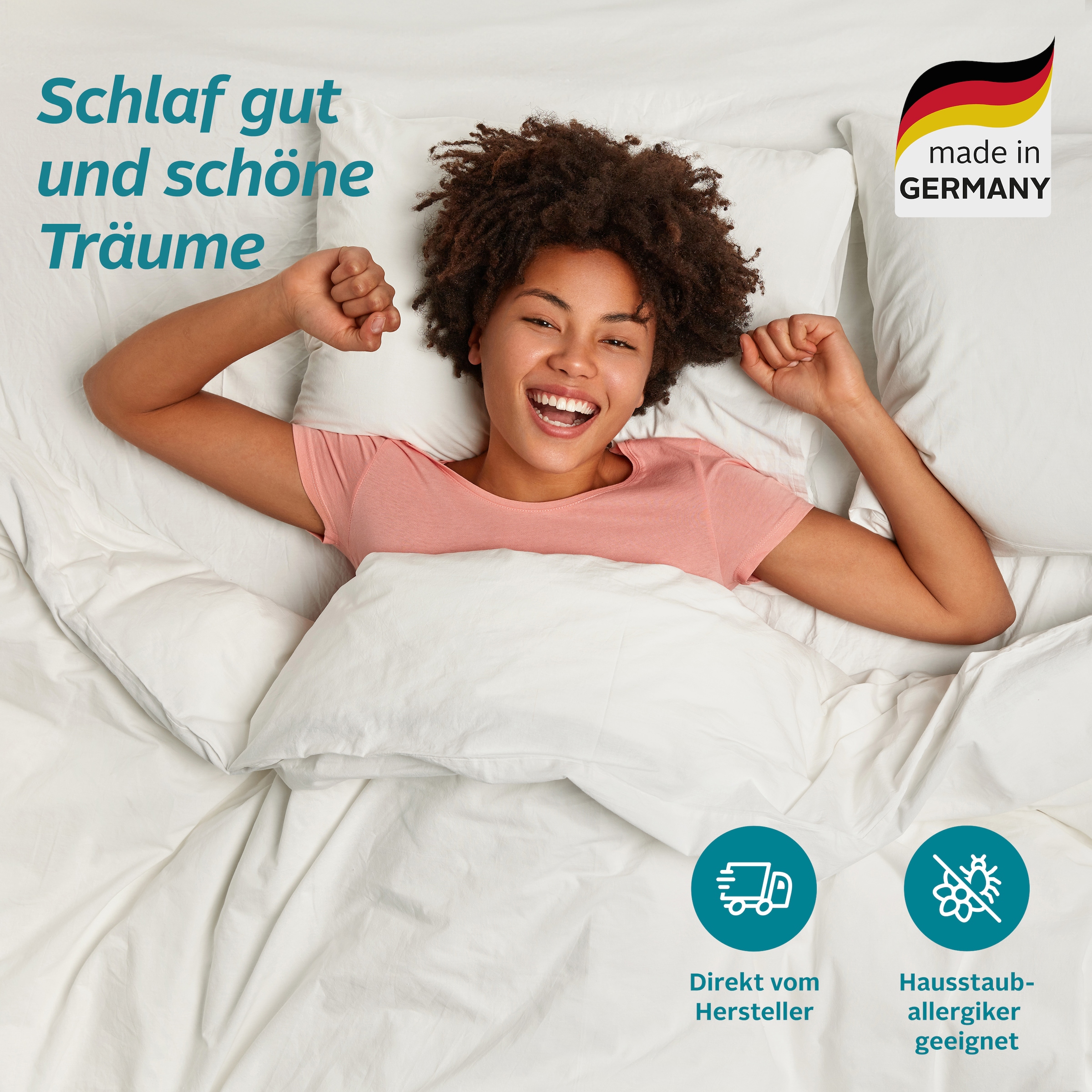 GOODproduct Couette en duvet »Köniz, Bettdecke 135x200 cm, 155x220 cm und weitere Grössen« léger Füllung 60 duvet 40 plumes 1 cuis tlg. couettes, été, hiver, couette certifiée Made in Green