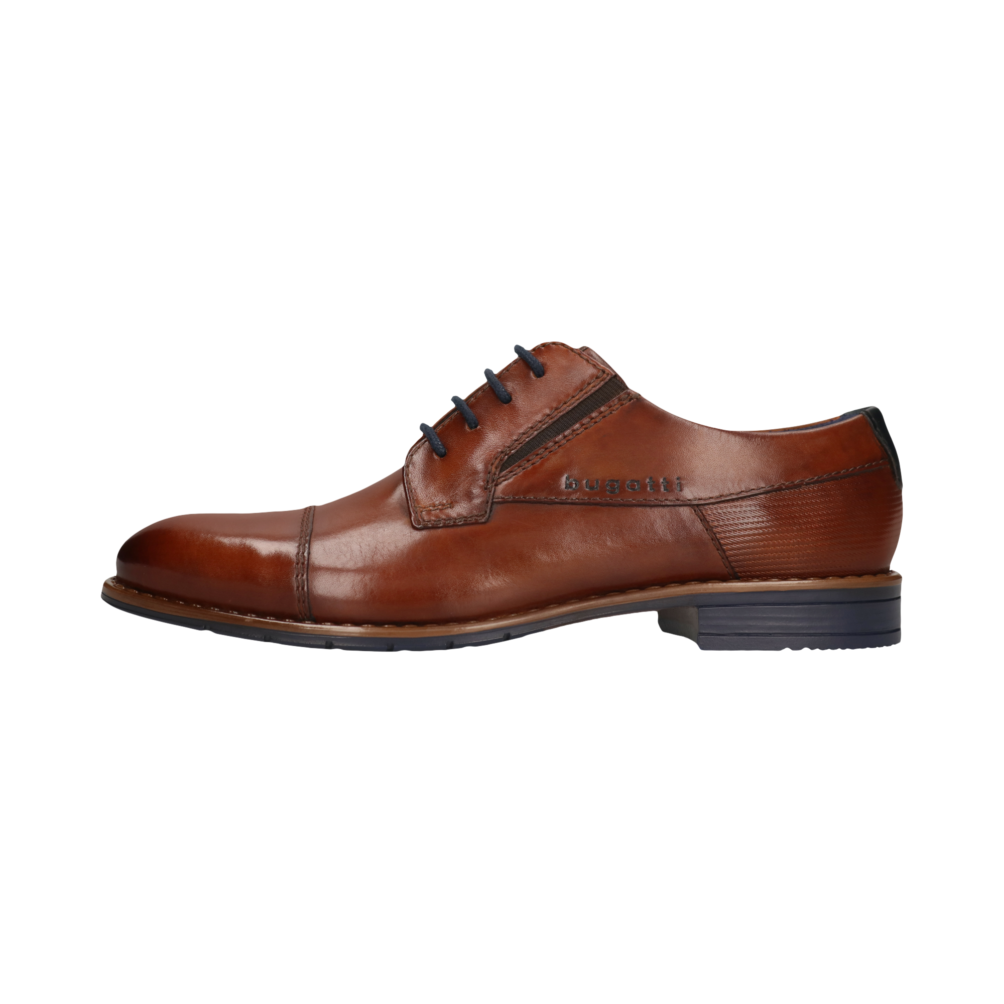 bugatti Schnürschuh  , Blockabsatz, Abendschuh, Businessschuh mit Logoprägung