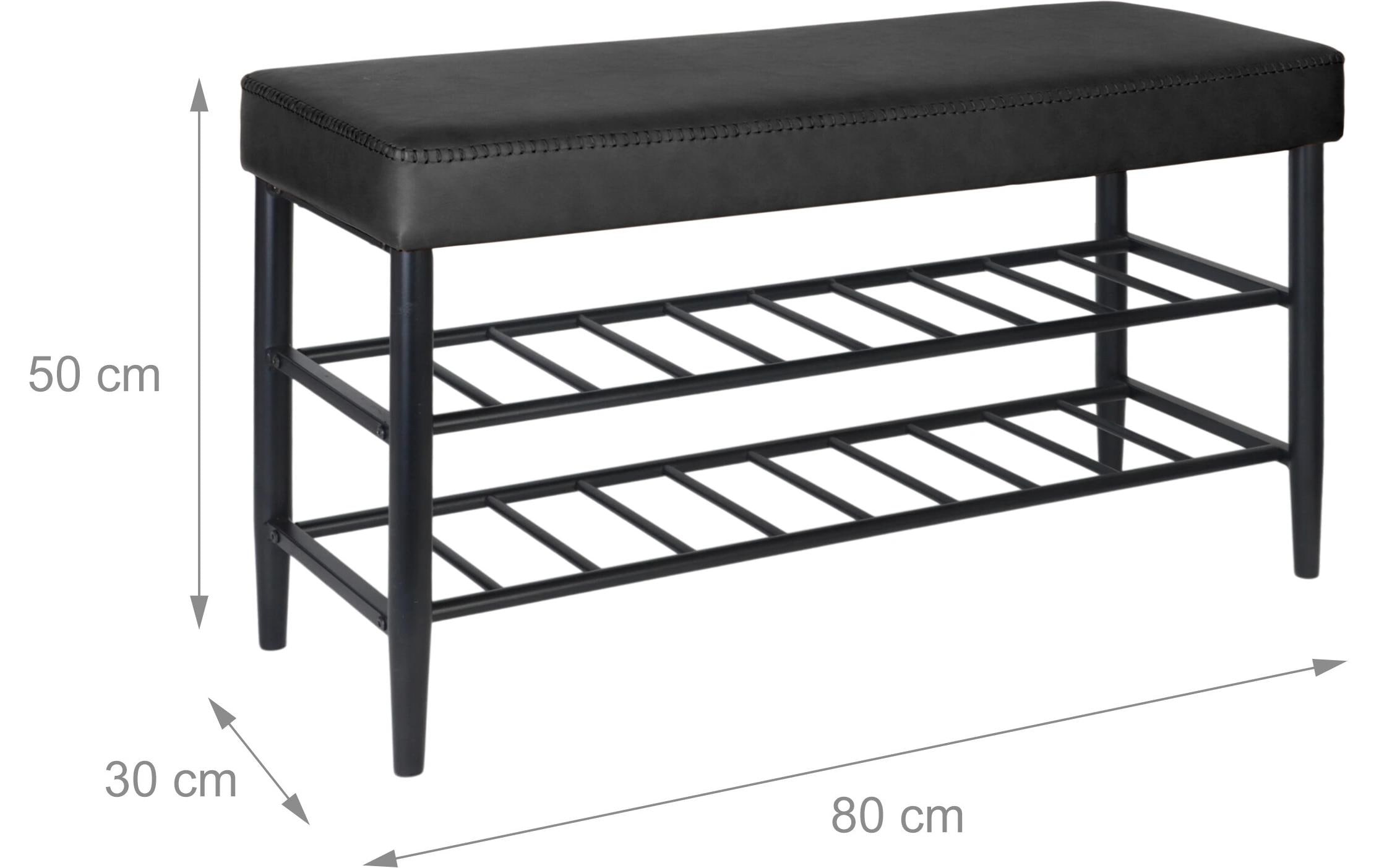 relaxdays Schuhbank »mit zwei Ablagen 80 x 50 cm«