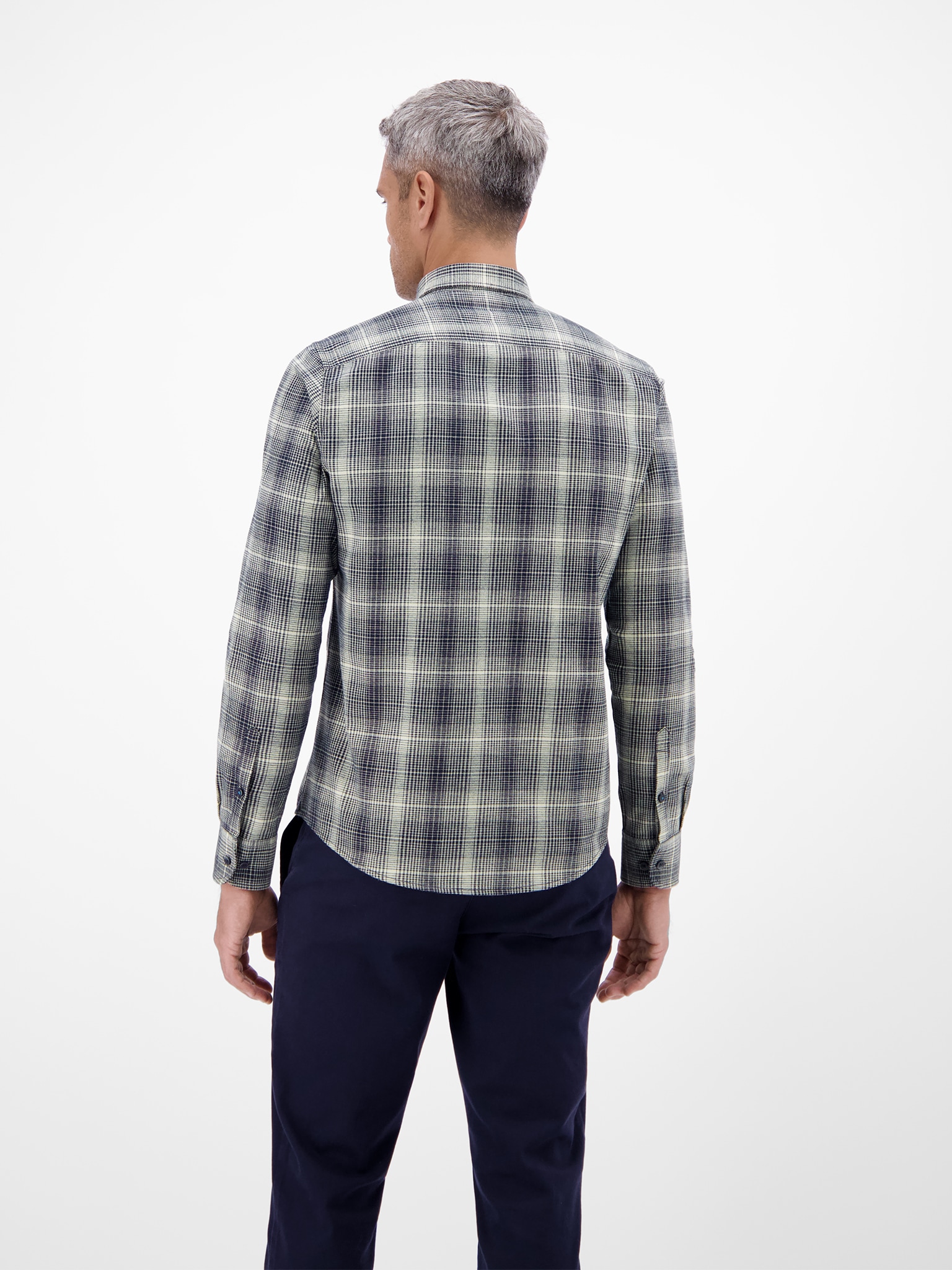 LERROS Chemise à carreaux mit Logo Stickerei