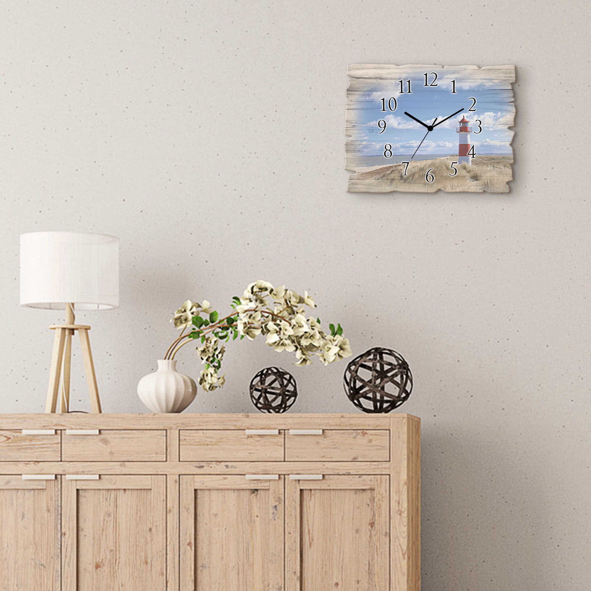 Artland Wanduhr »Leuchtturm Sylt« wahlweise mit  Quarz- oder Funkuhrwerk, lautlos ohne Tickgeräusche
