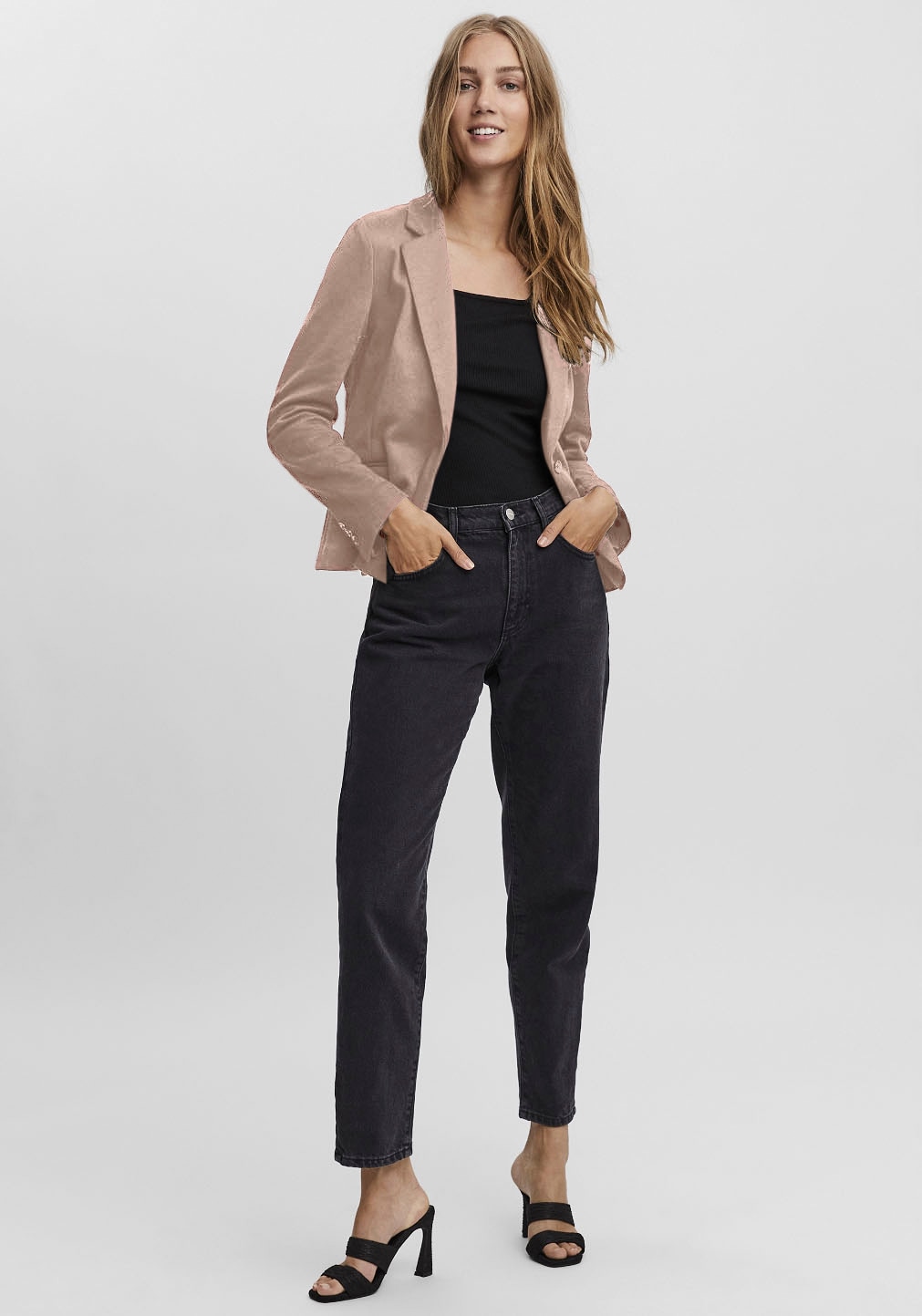 Vero Moda Blazer en jersey »VMJULIANE, figurbetonter Schnitt, 1-Knopf Verschluss« ungefüttert