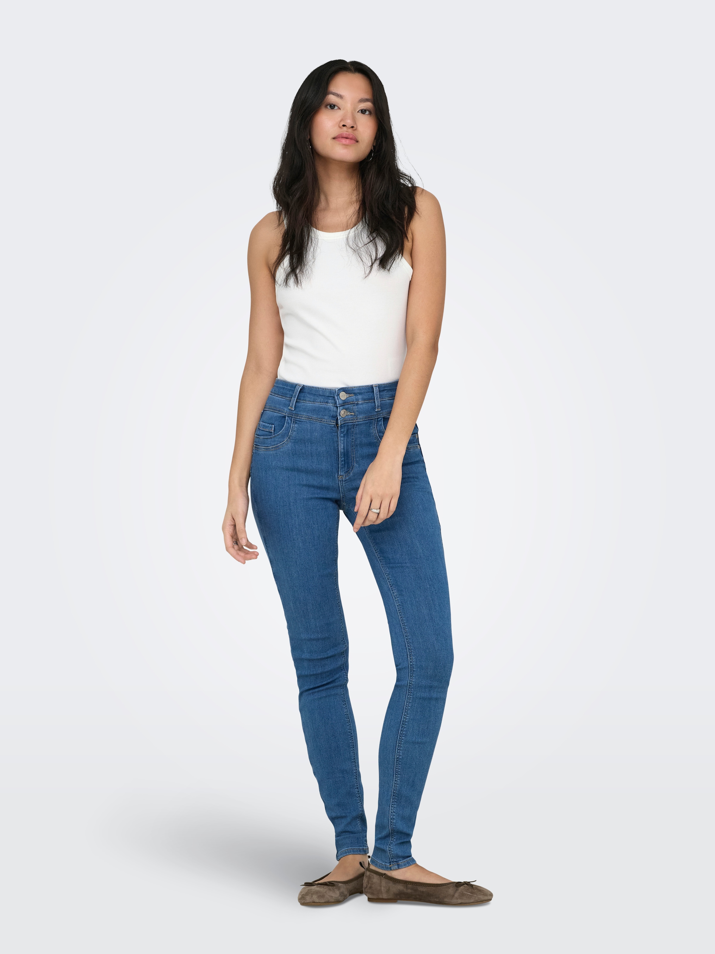 ONLY Débardeur »ONLVAL 2-WAY TANK TOP JRS NOOS« mélange de coton, col rond