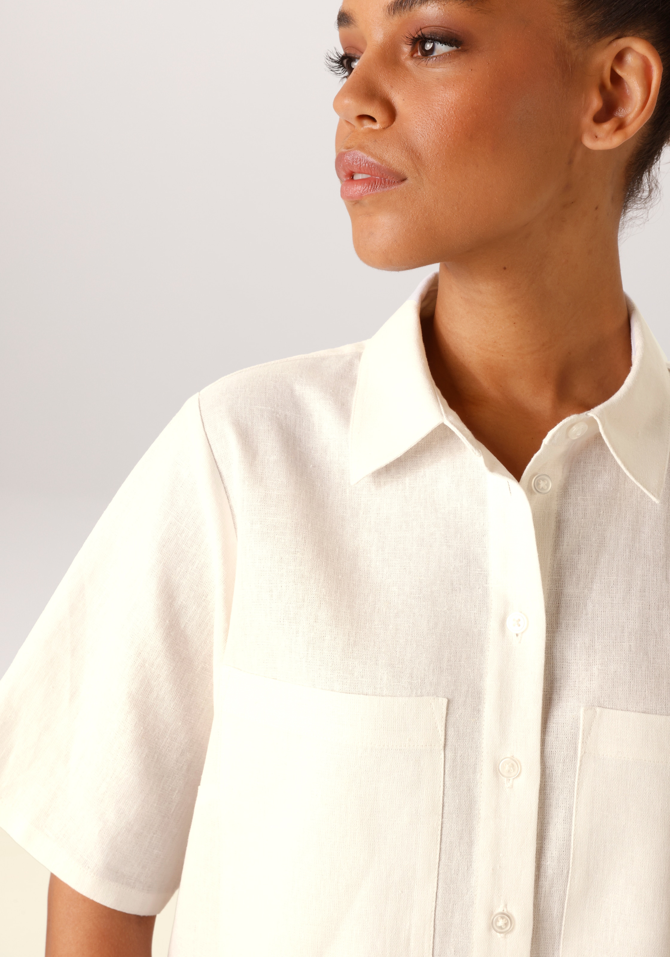 Aniston CASUAL Blouse à manches courtes mit Leinen