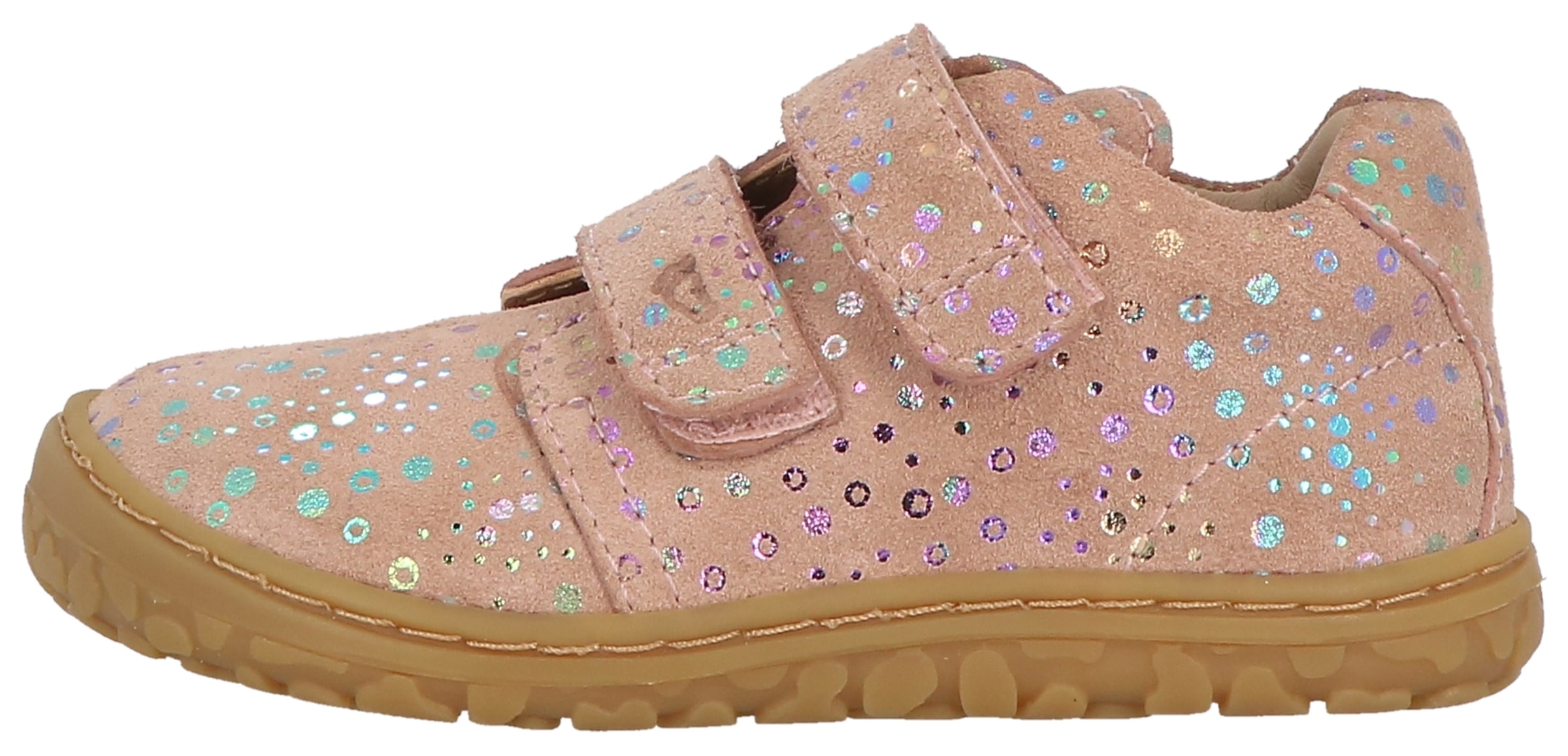 Lurchi Barfussschuh »Noah Barefoot«  , Klettschuh, farbiger Glitzerdruck, Grössenschablone zum Download