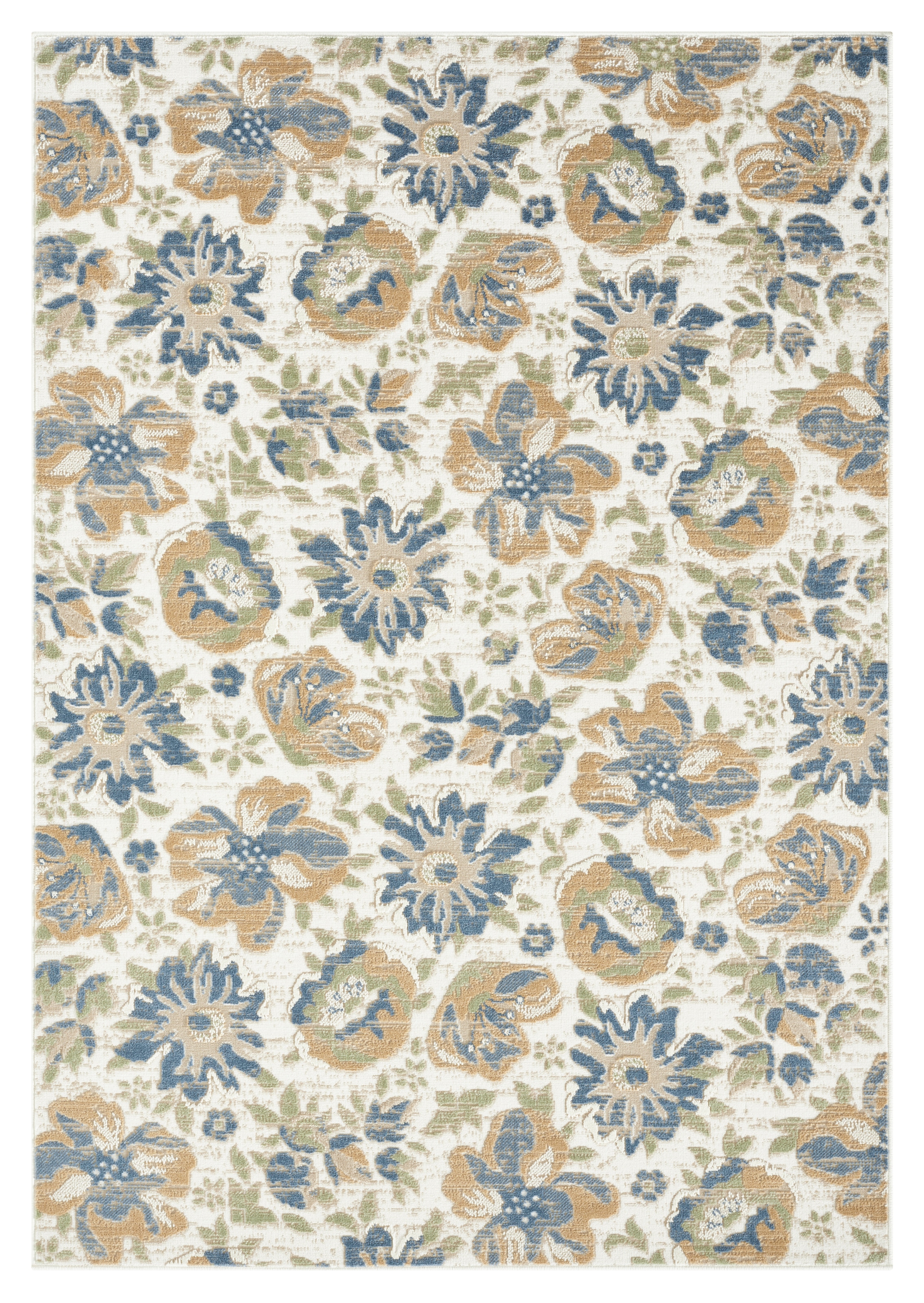 GOODproduct »Ellodie, Hoch-Tief-Struktur« Rectangulaire 7 mm Höhe Fleurs, floral, coloré, salon, chambre, salle à manger
