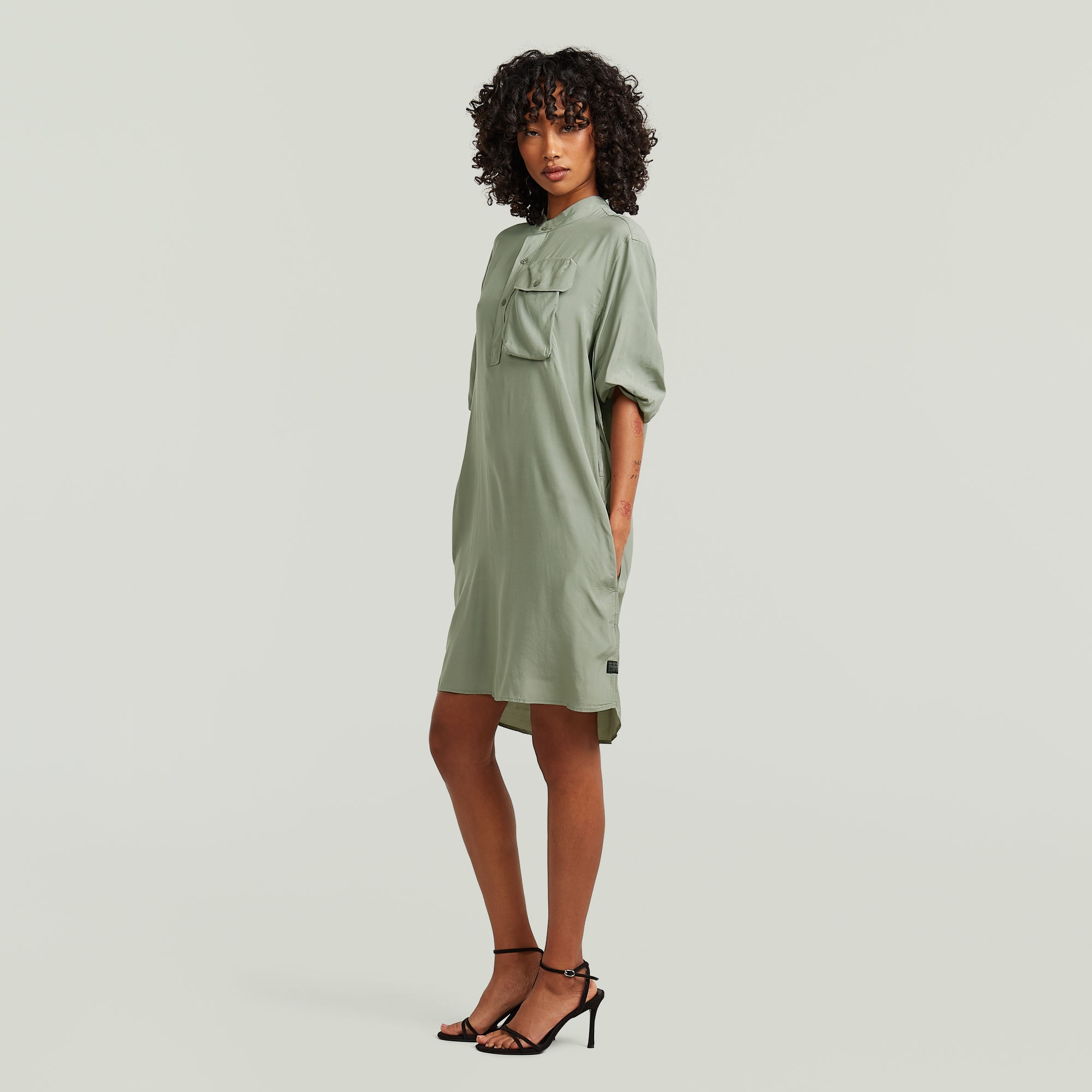 G-STAR Robe chemisier »DRS Fluid Dress« Poche poitrine avec manches réglables, coupe regular