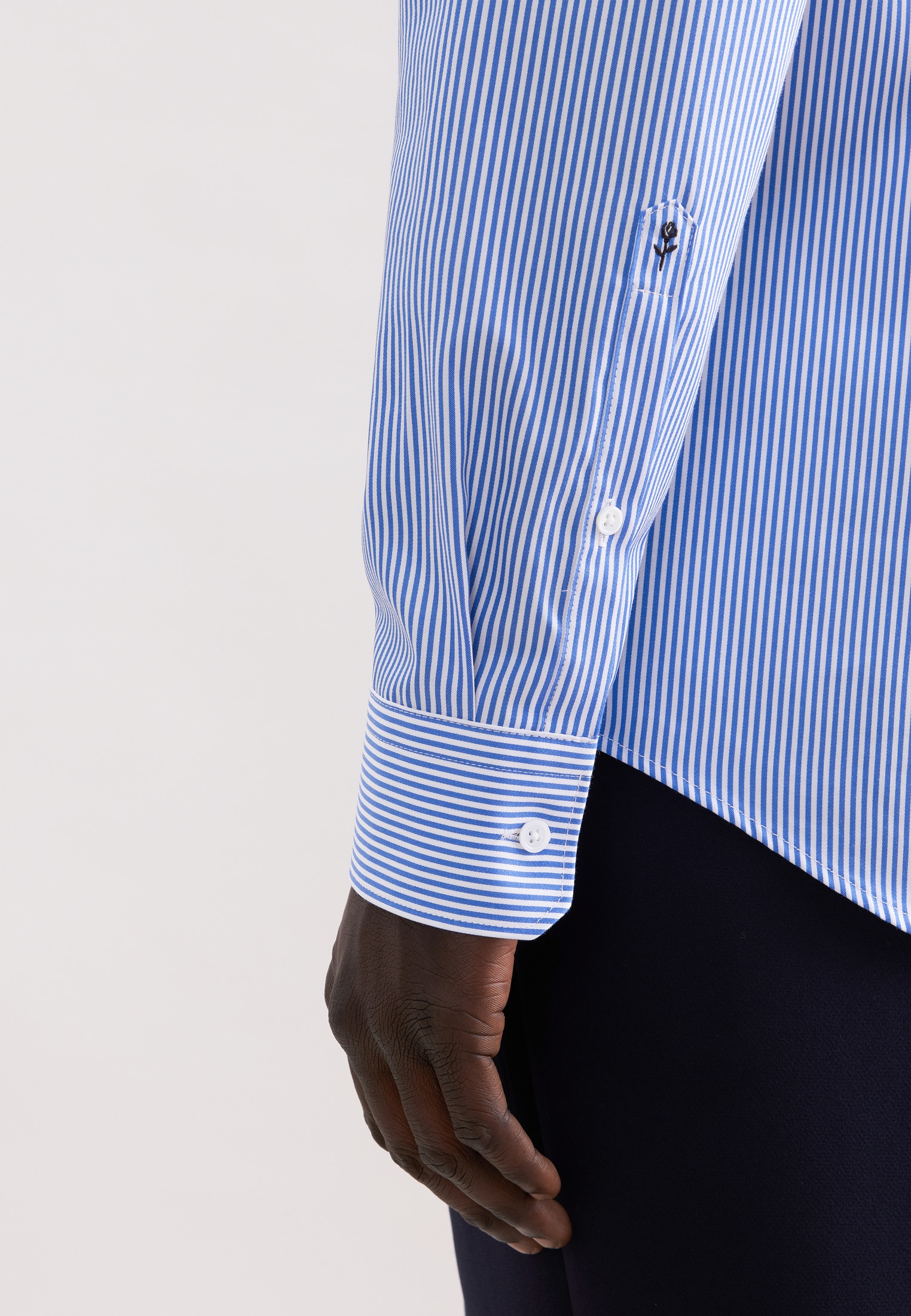 seidensticker Chemise d'affaires »Schwarze Rose« Slim 1/1 Kentkragen Gestreift