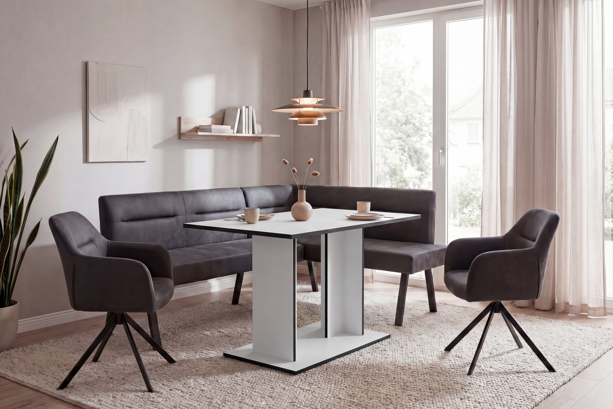 byLIVING Esstisch »TOM« Artisan Eiche oder Weiss, 100 kg, 4 Sitzplätze, Säule: 25 x 56,6 cm
