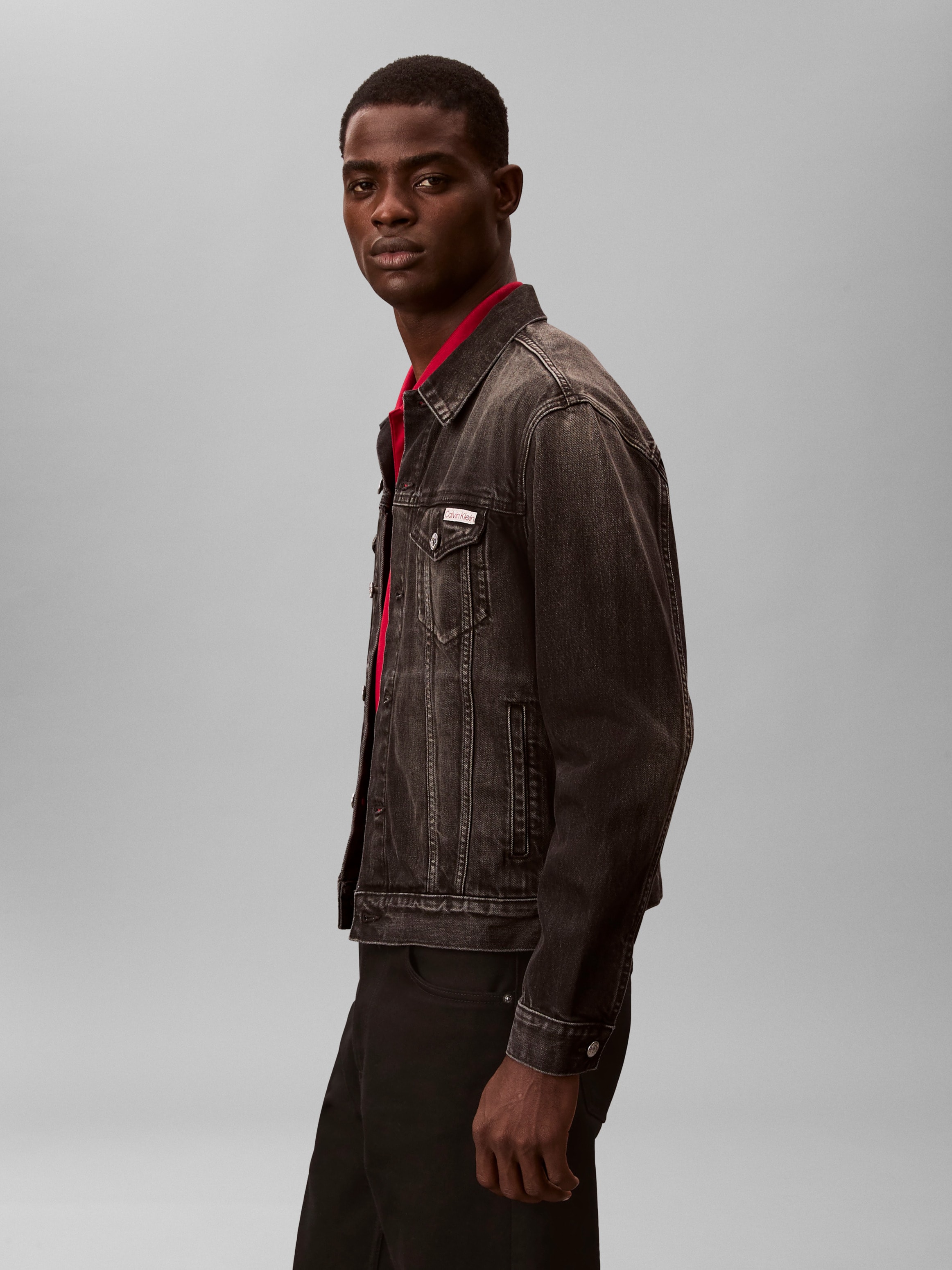 Calvin Klein Jeans Jeansjacke ohne Kapuze Regular fit mit Rundhalsausschnitt