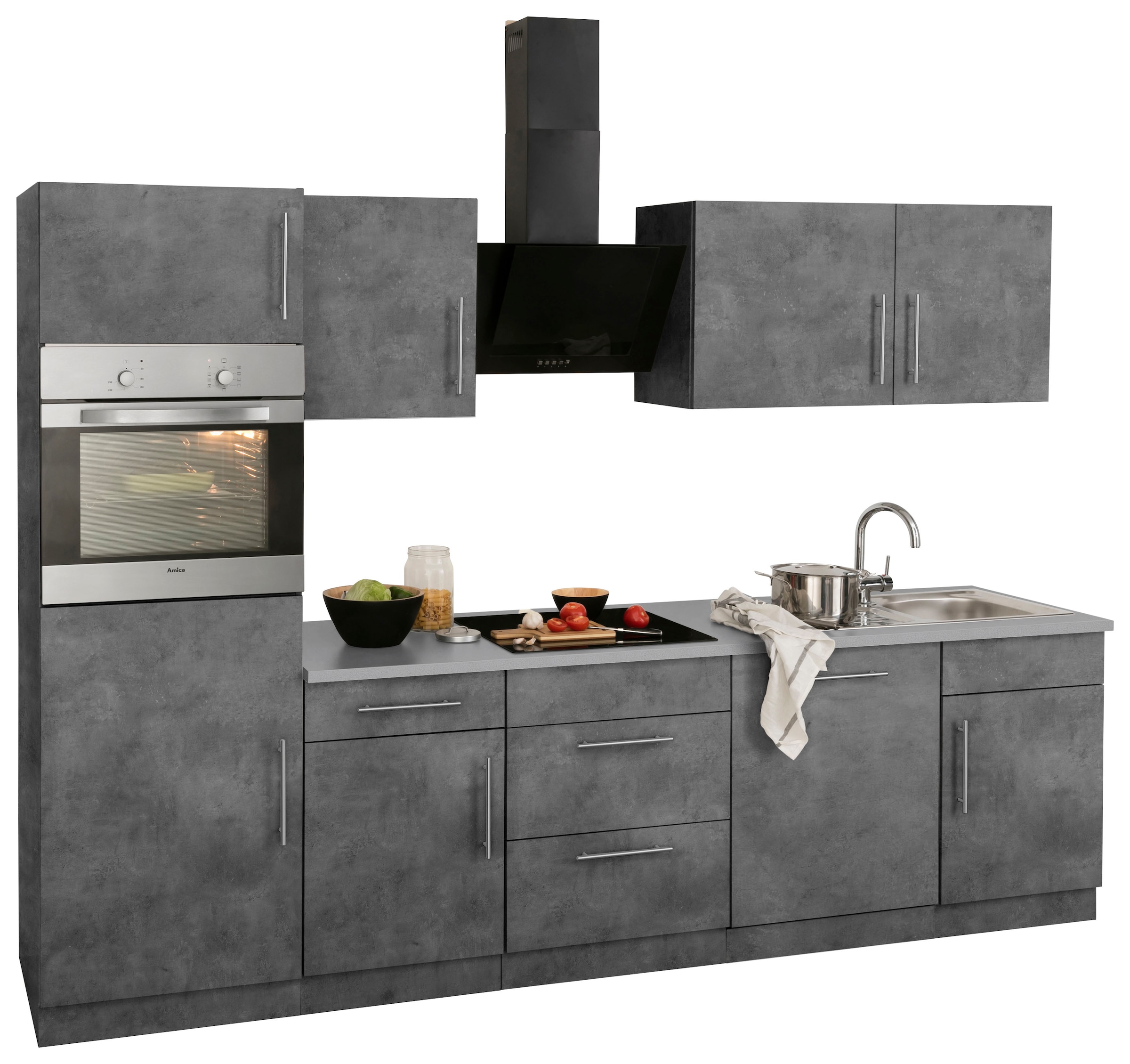 wiho Küchen Küchenzeile »Cali« ohne E-Geräte, Breite 280 cm