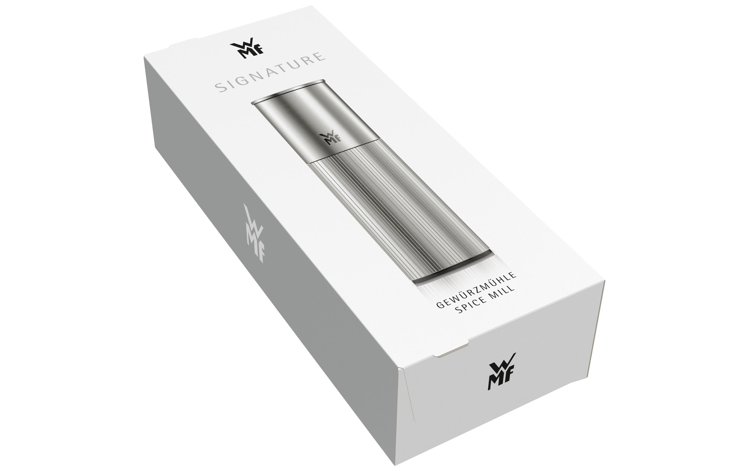 WMF Moulin à épices »Signature Pro, aus Edelstahl« Keramikmahlwerk, einstellbarer Mahlgrad, magnetischer Deckel