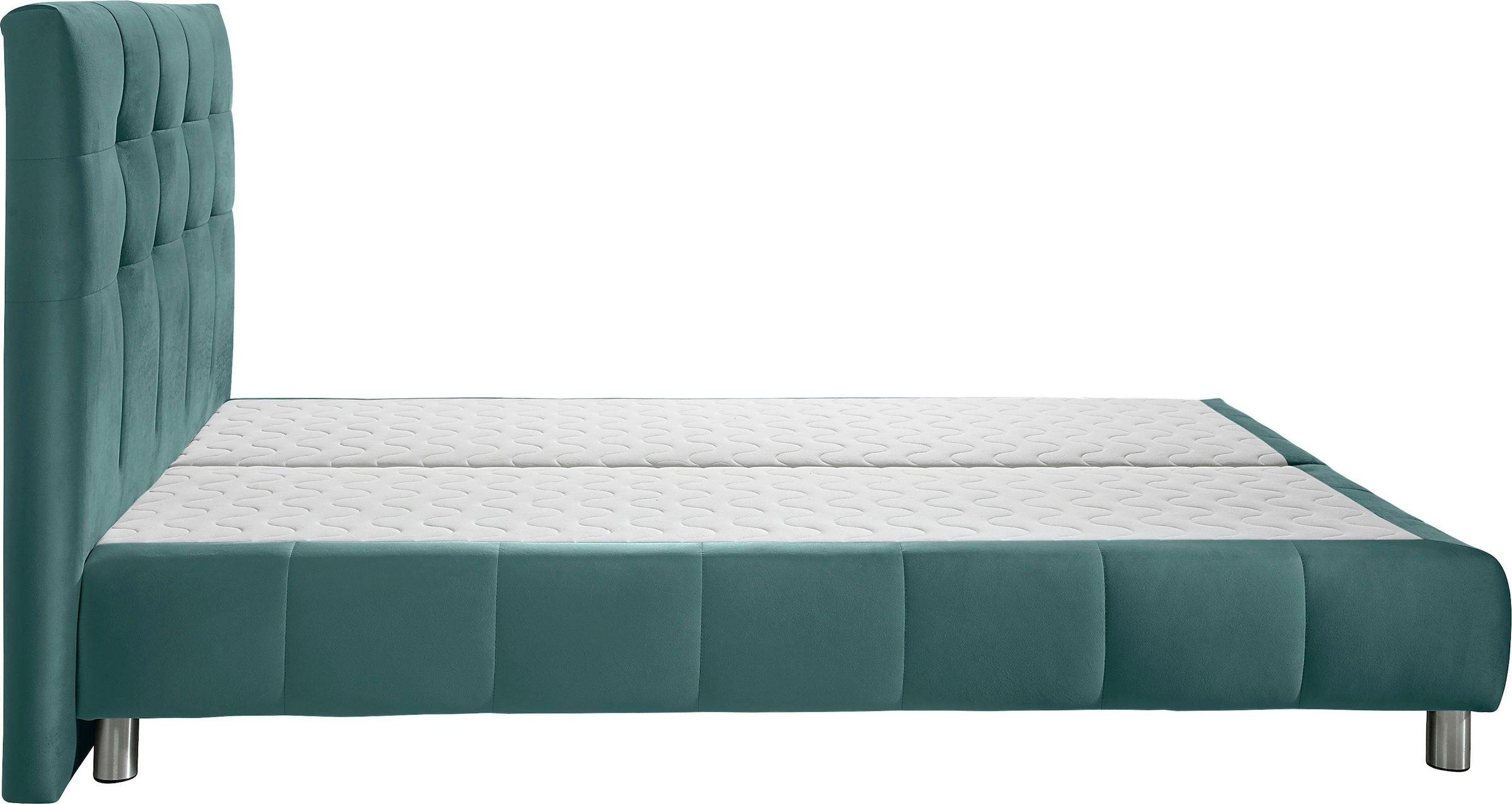 Home affaire Boxspringbett »Salo XXL« in Samtoptik oder Struktur, 6 Breiten in Überlänge 220cm, 4 Härtegrade