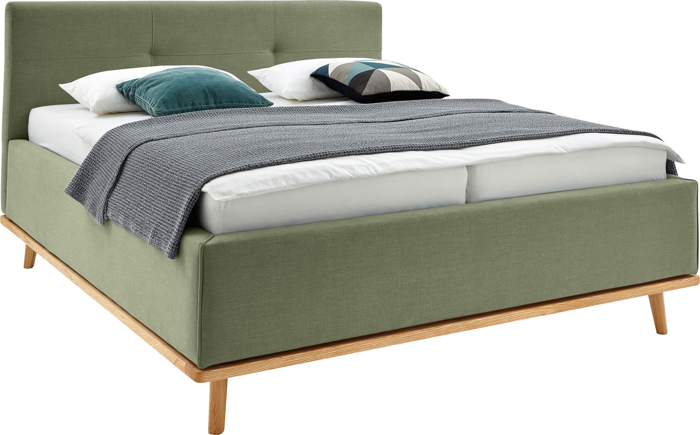 Musterring Lit rembourré »Delphi« Eicherahmen massiv, Kopfteil mit Steppung