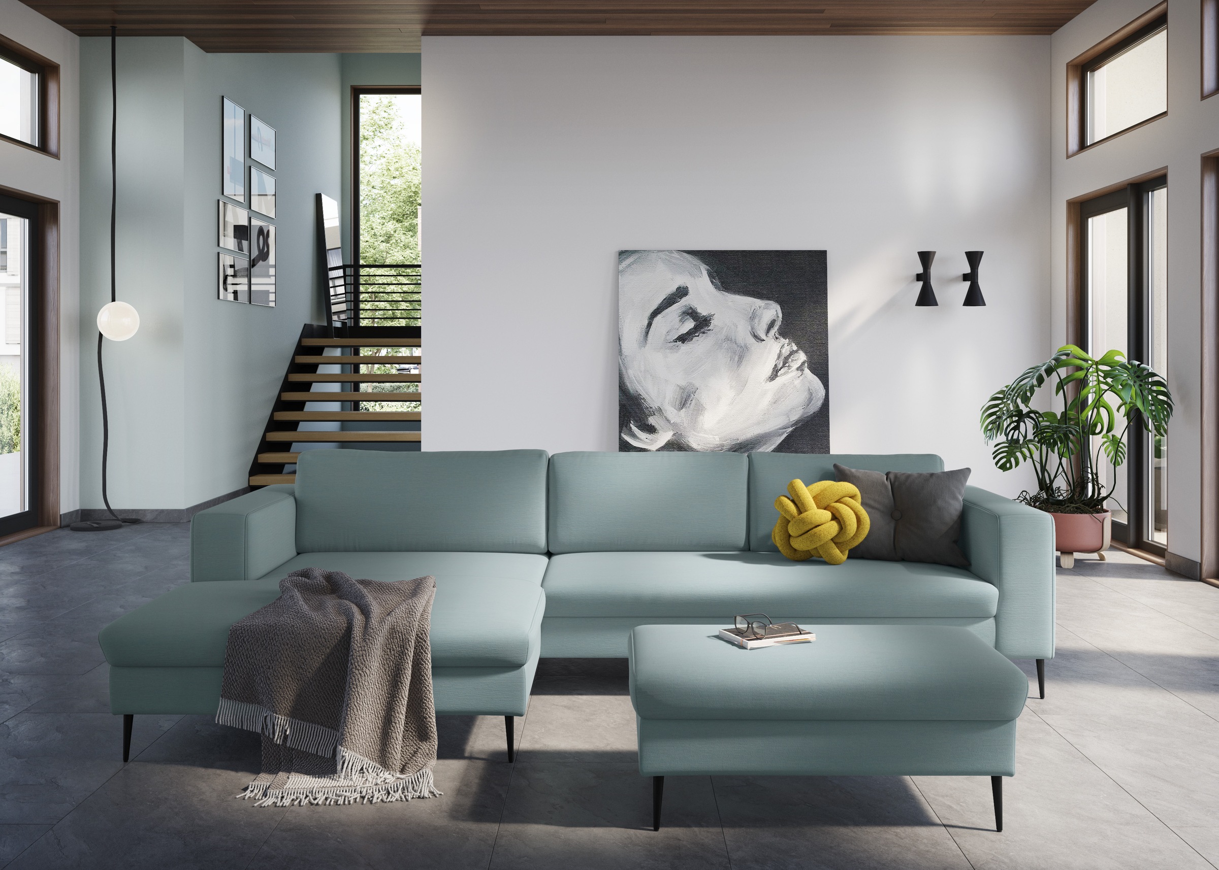 DOMO collection Canapé d'angle »Modica, zeitlos und elegant, L-Form« moderne Optik mit extrabreiter Recamiere, auch in Cord