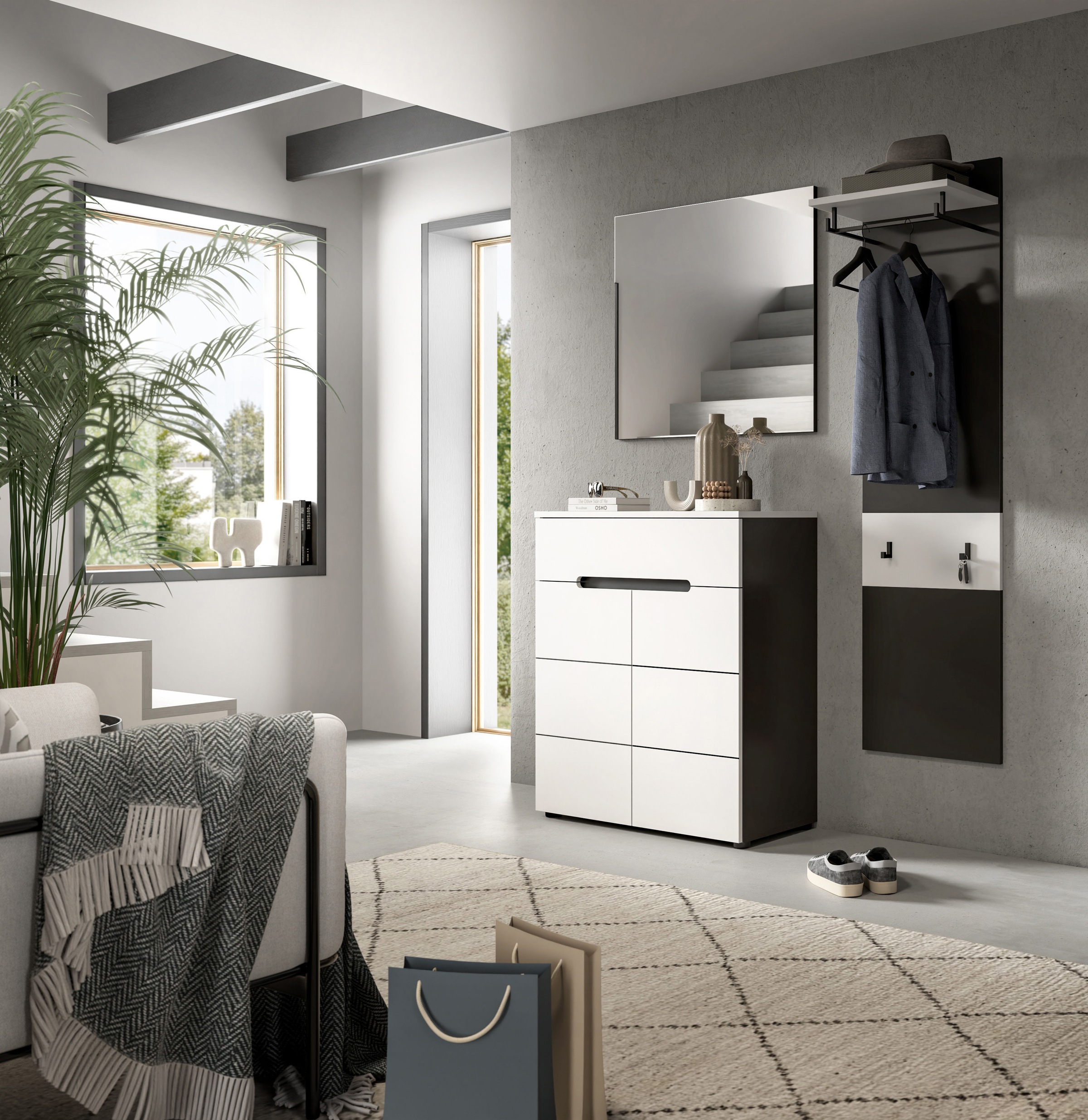 INOSIGN Panneau de vestiaire »REHAT, TOPSELLER!, Höhe 165 cm, Hutablage, 2 Haken, Garderobenstange« in verschiedenen Farben erhältlich, 1 cuis tlg. Paneel, Wandboard, Garderobe, Garderobenleiste, Garderobenboard