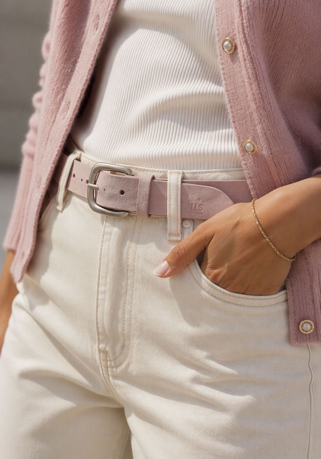 H.I.S Ceinture en cuir avec estampillage à chaud H.I.S - NOUVEAU disponible jusqu'à la taille 125 !