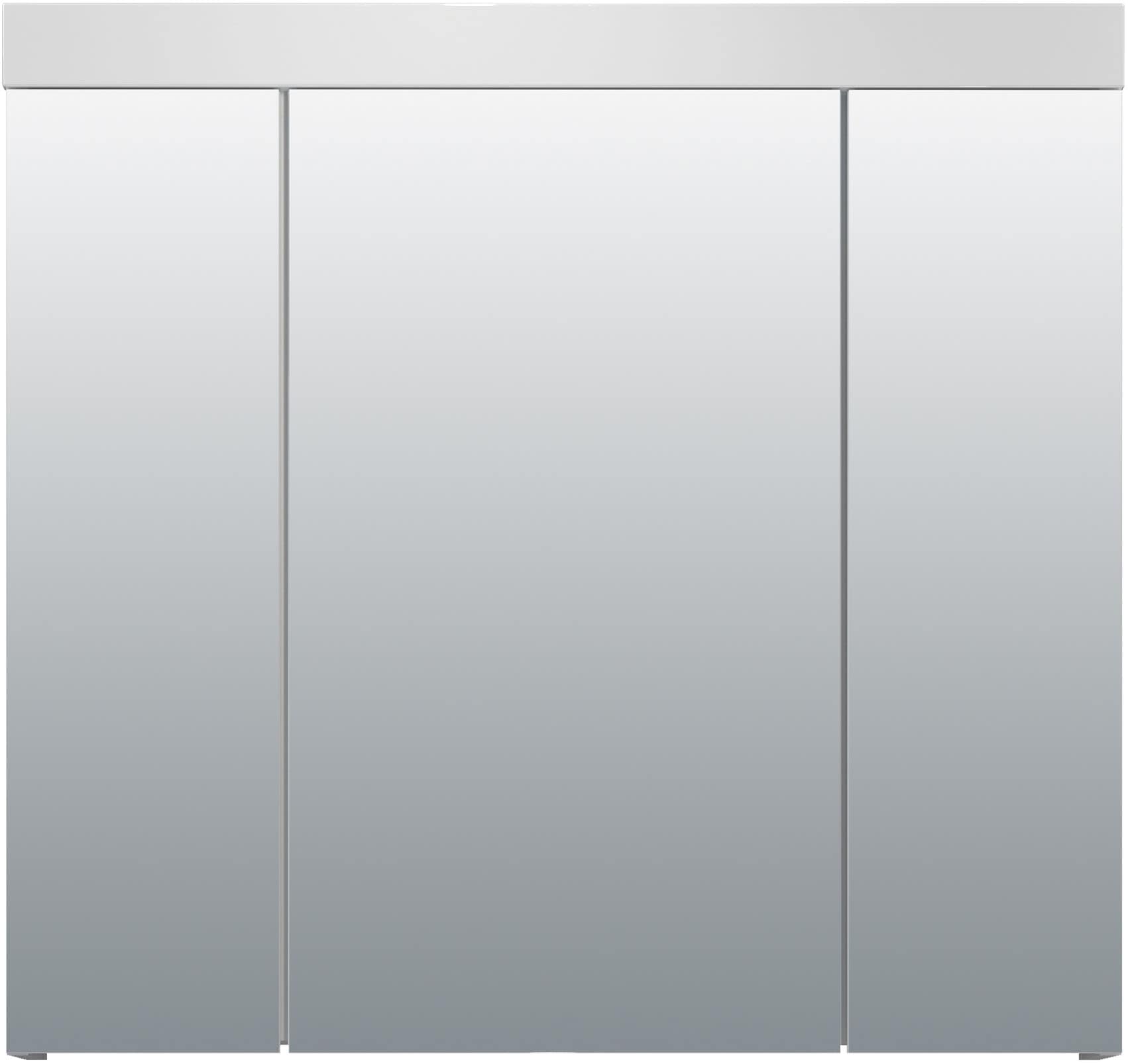 welltime Spiegelschrank »Dormoletto« Badspiegel in Weiss mit 9 Fächern - Masse (B/T/H) 80/16/75 cm