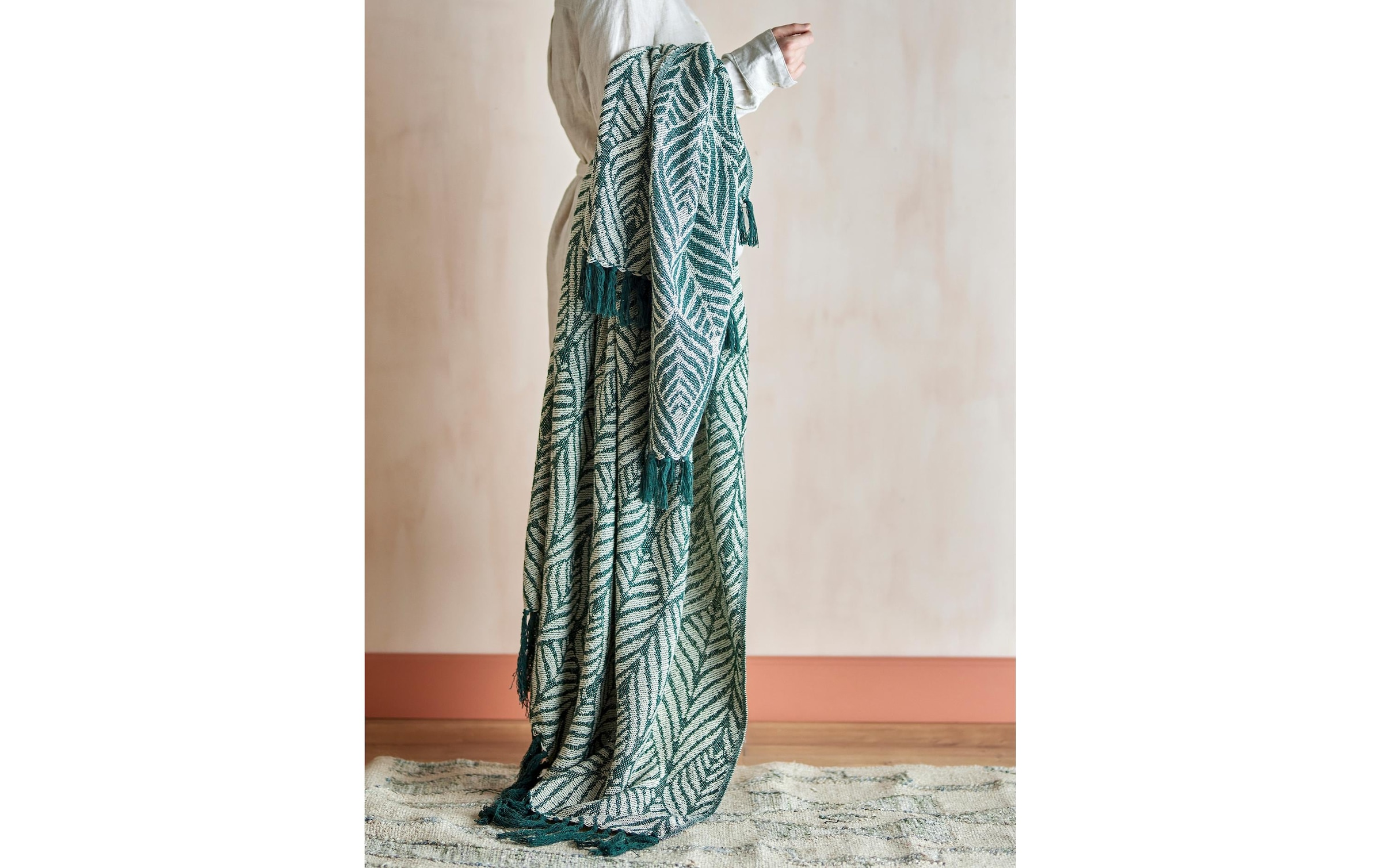 Bloomingville Wohndecke »Ugento 160 x 130 cm« Wohndecke aus recycelter Baumwolle