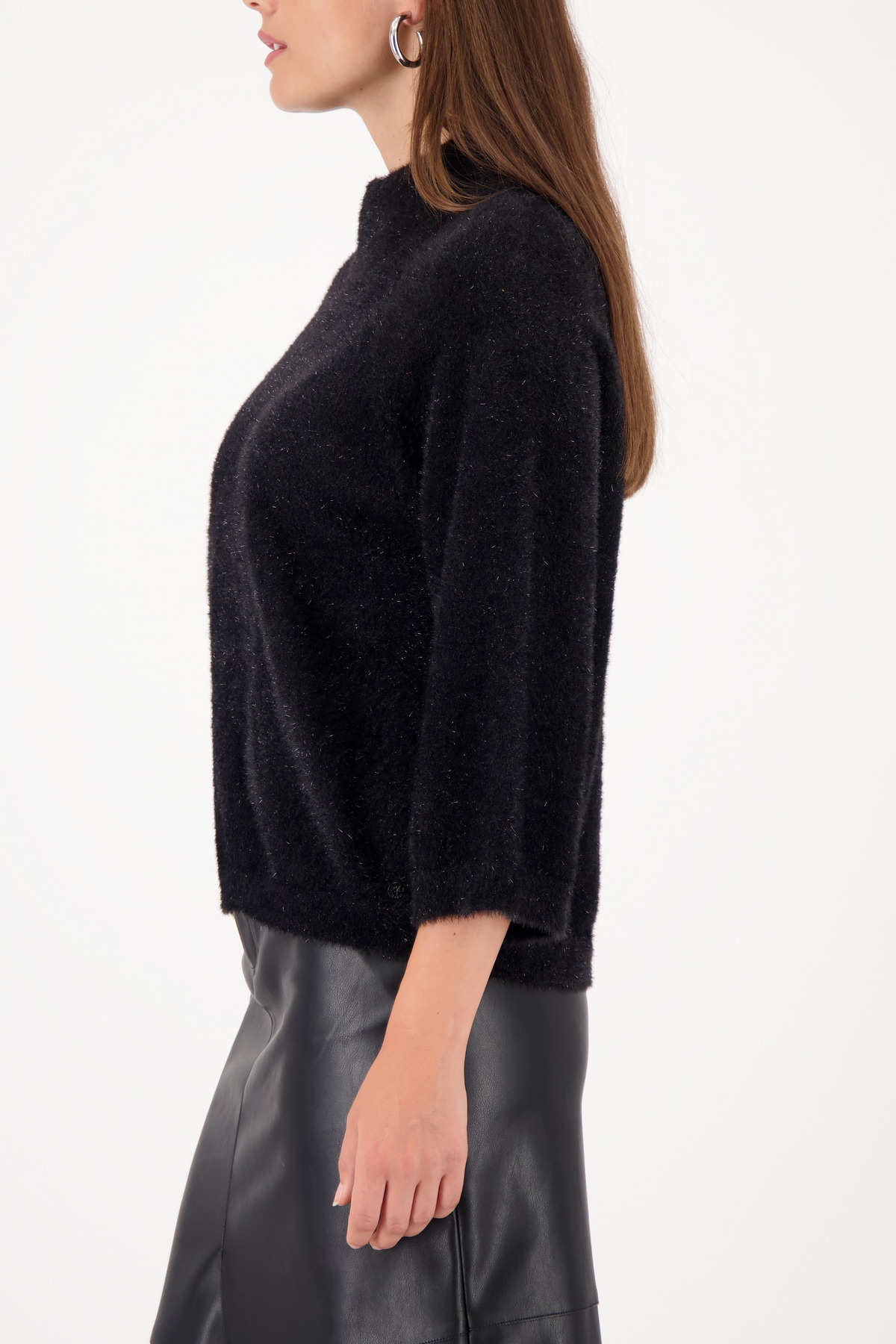 Monari Pull à col montant »Pullover Lurex« Regular fit mit Rundhalsausschnitt