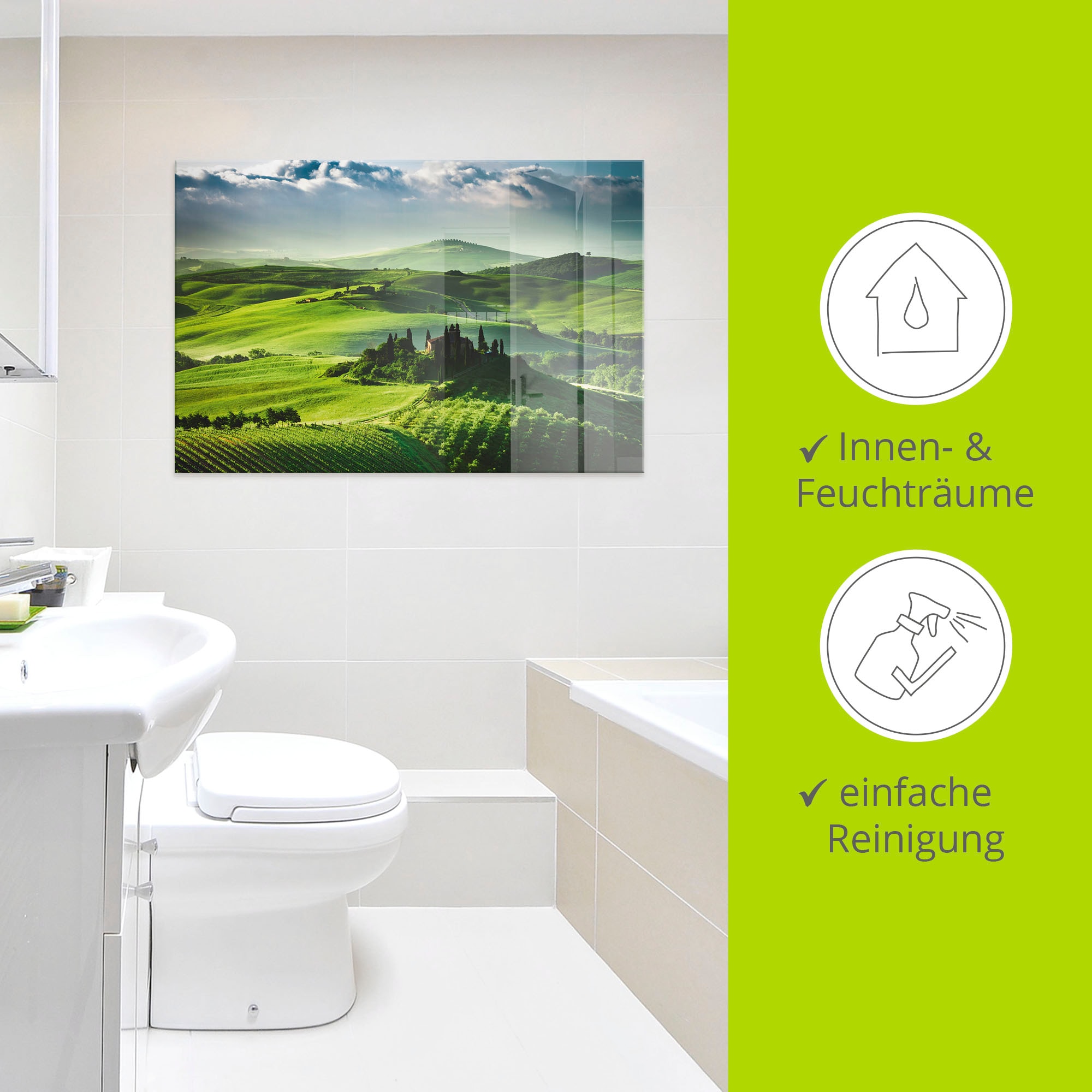 Artland Tableau en verre »Sonnenaufgang über einer Olivenfarm« 1 cuis tlg. in verschiedenen Grössen