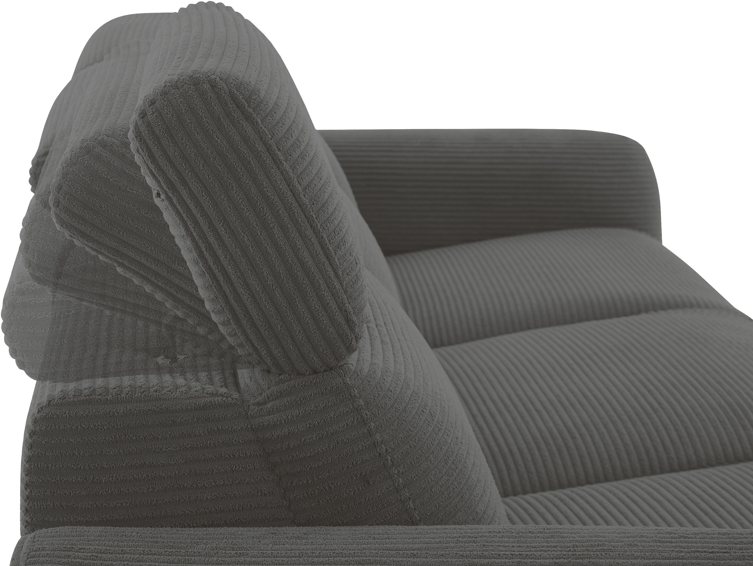 GOODproduct 3-places »SKAANE Cord-Sofa, 229 cm, manuelle u. elektrische Relaxfunktion« fonction relax sur 2 sièges, réglage de l’appuie-tête, rembourrage à ressorts